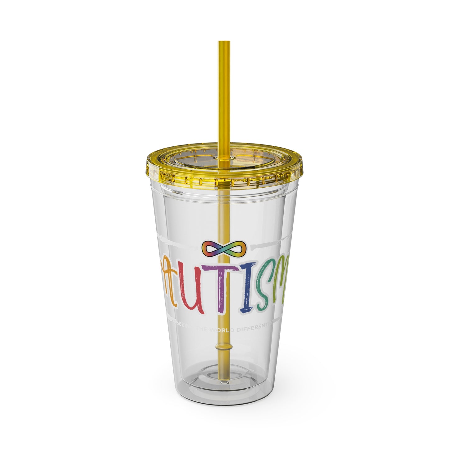 Seeing the World Differently -Sunsplash Tumbler with Straw, 16oz