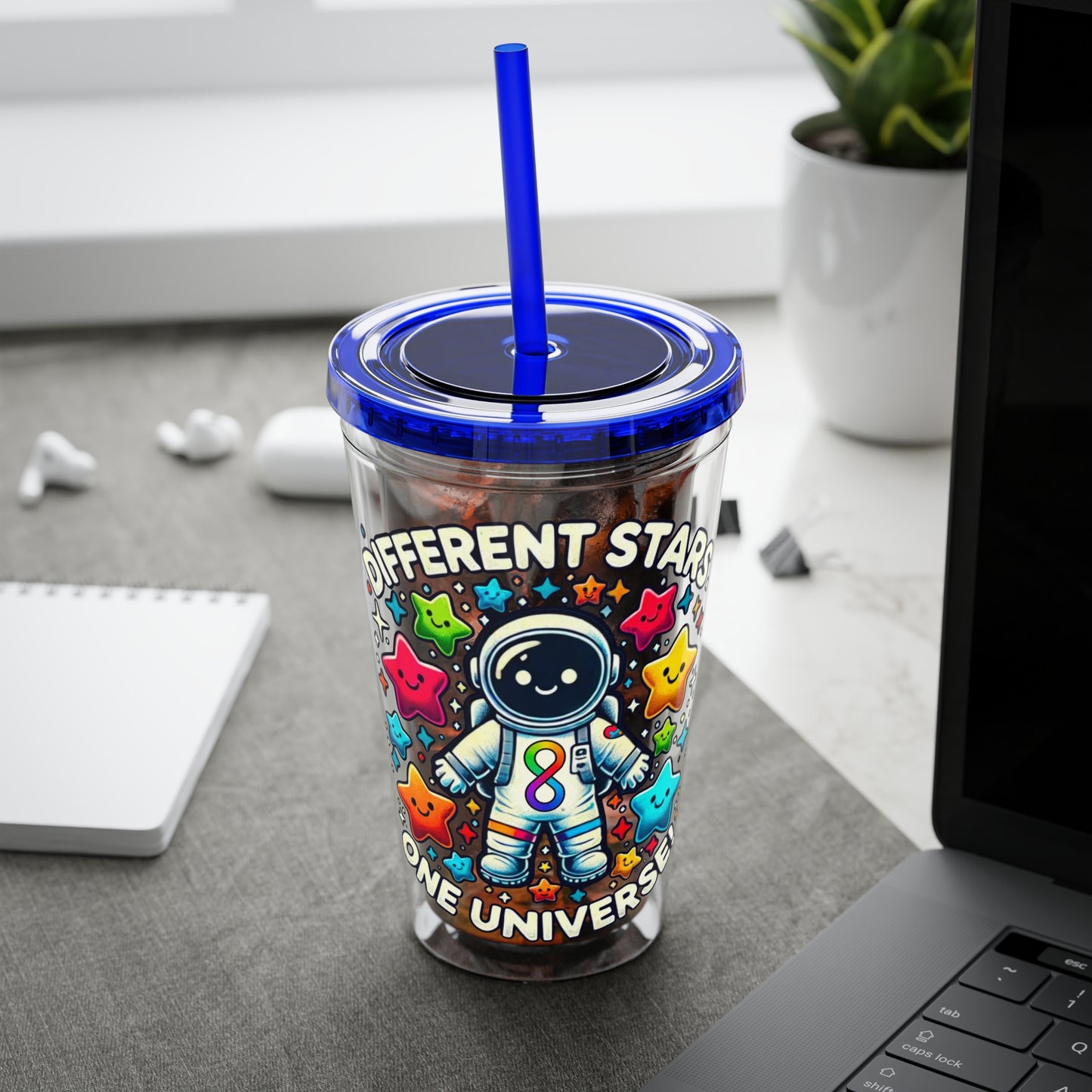 Different Stars, One Universe -Sunsplash Tumbler with Straw, 16oz