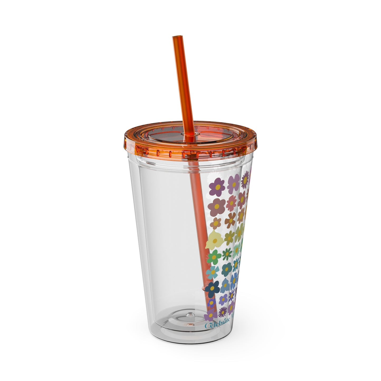 Celebrate Minds of All Kinds -Sunsplash Tumbler with Straw, 16oz