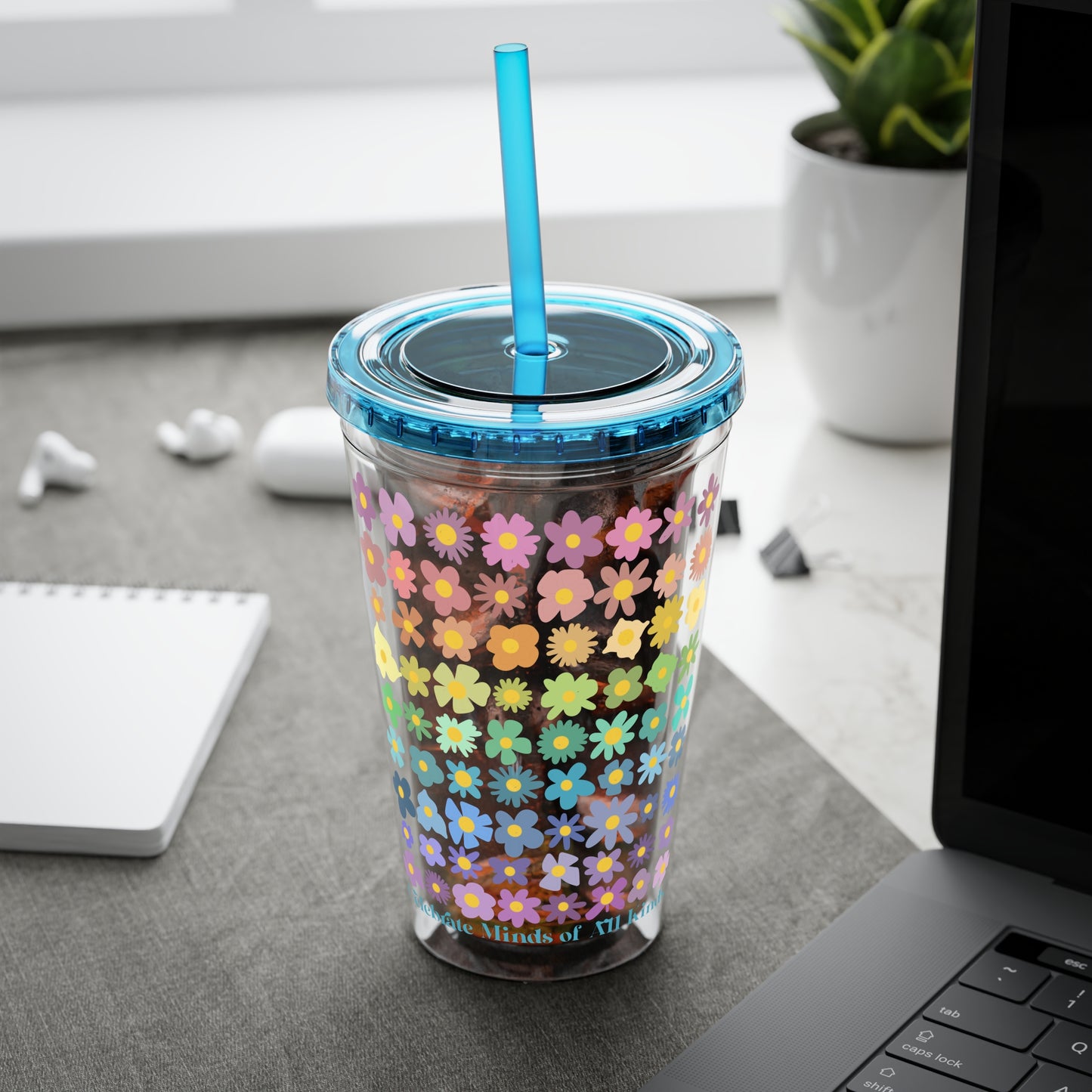 Celebrate Minds of All Kinds -Sunsplash Tumbler with Straw, 16oz