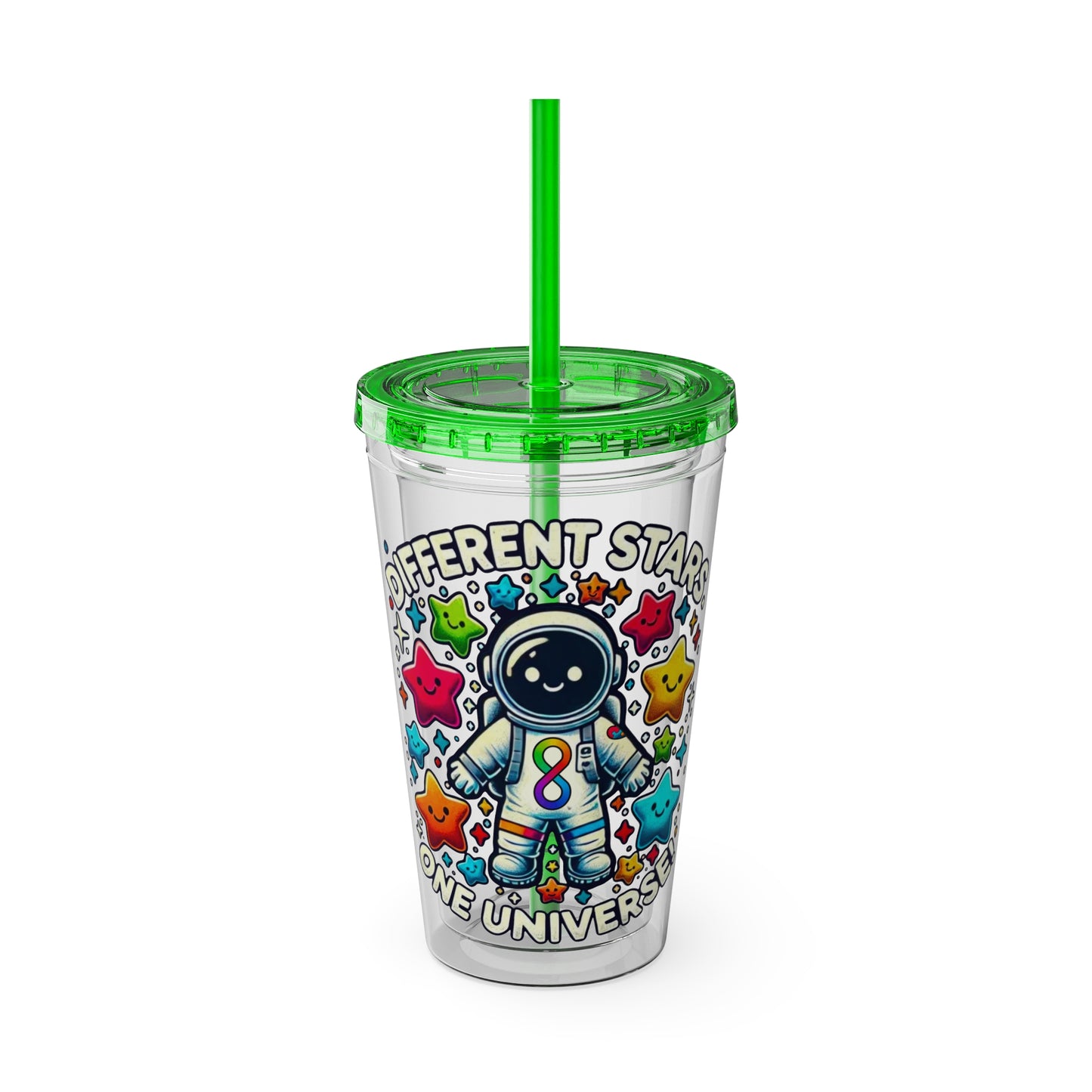 Different Stars, One Universe -Sunsplash Tumbler with Straw, 16oz