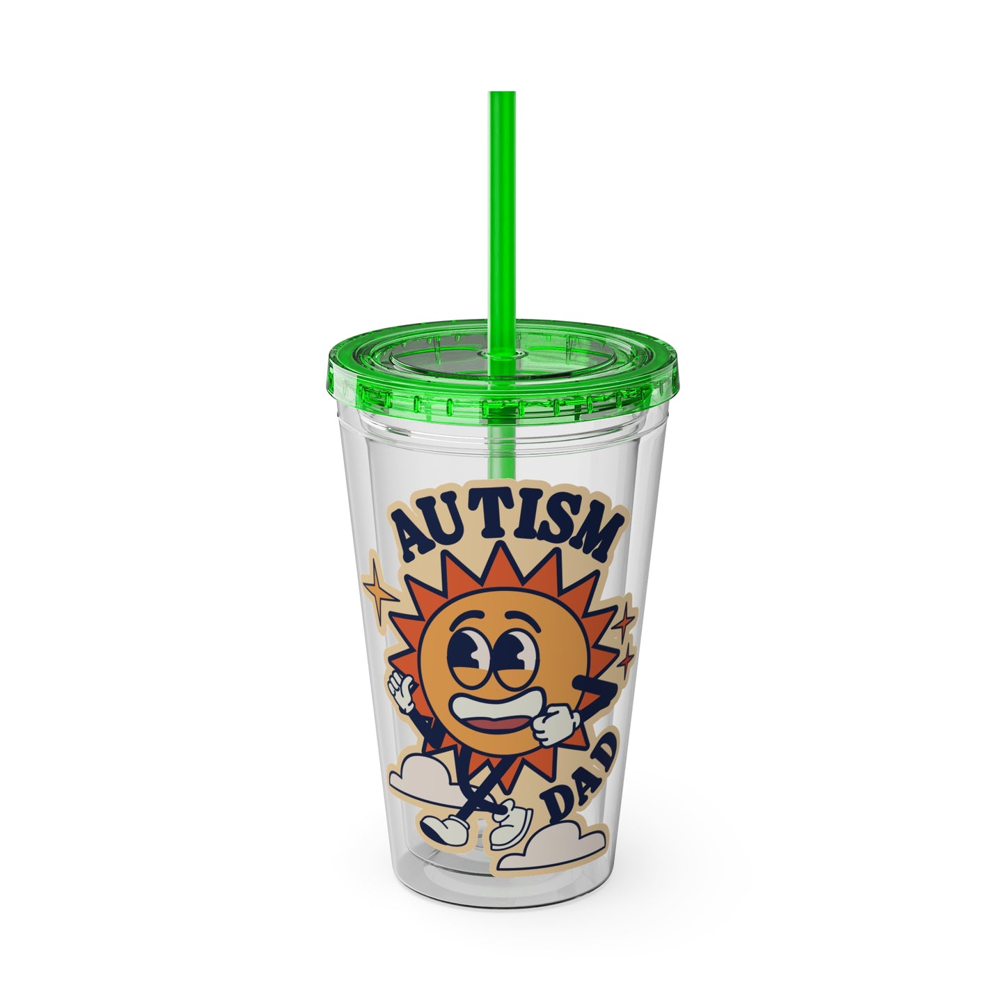 Autism Dad  - Sunsplash Tumbler with Straw, 16oz