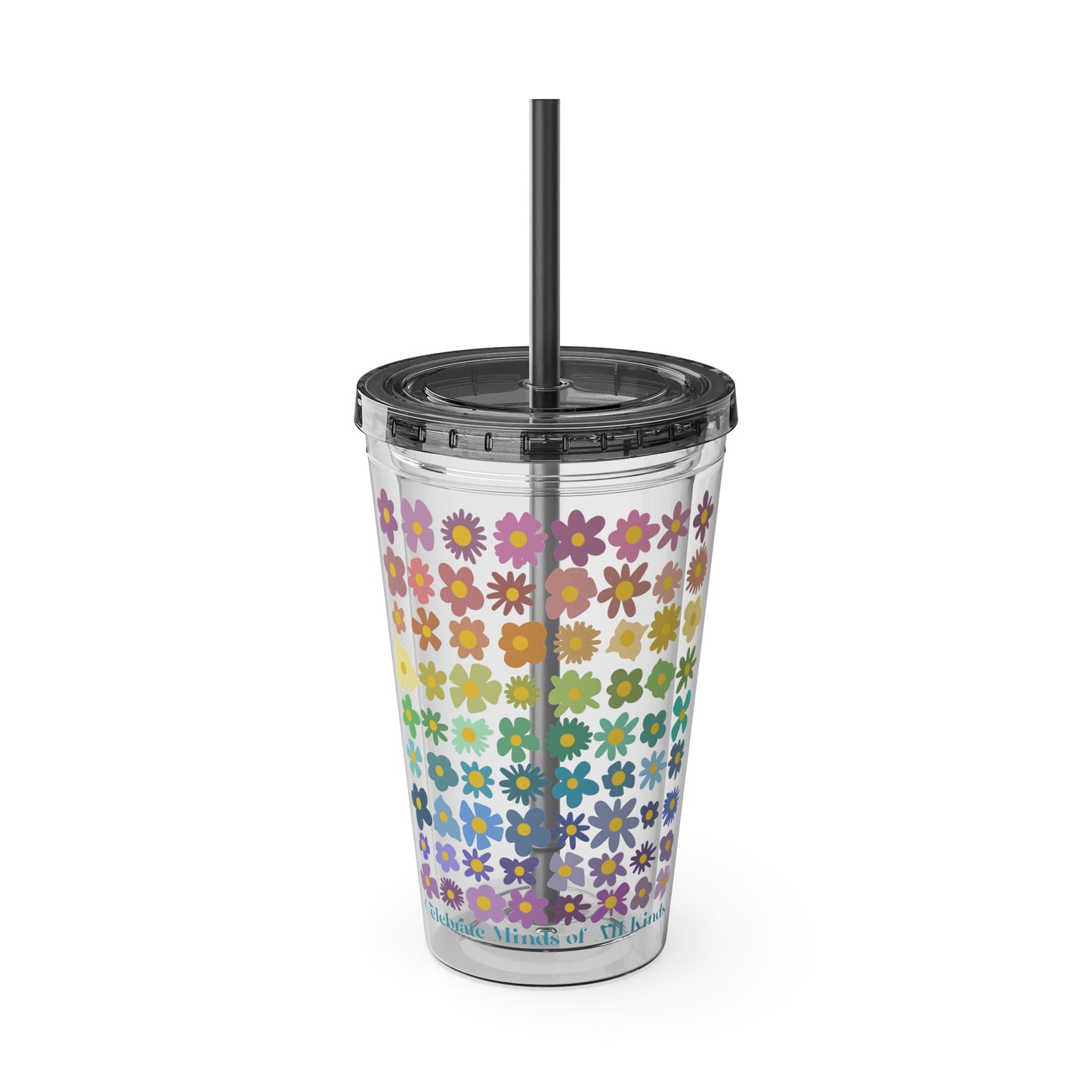 Celebrate Minds of All Kinds -Sunsplash Tumbler with Straw, 16oz