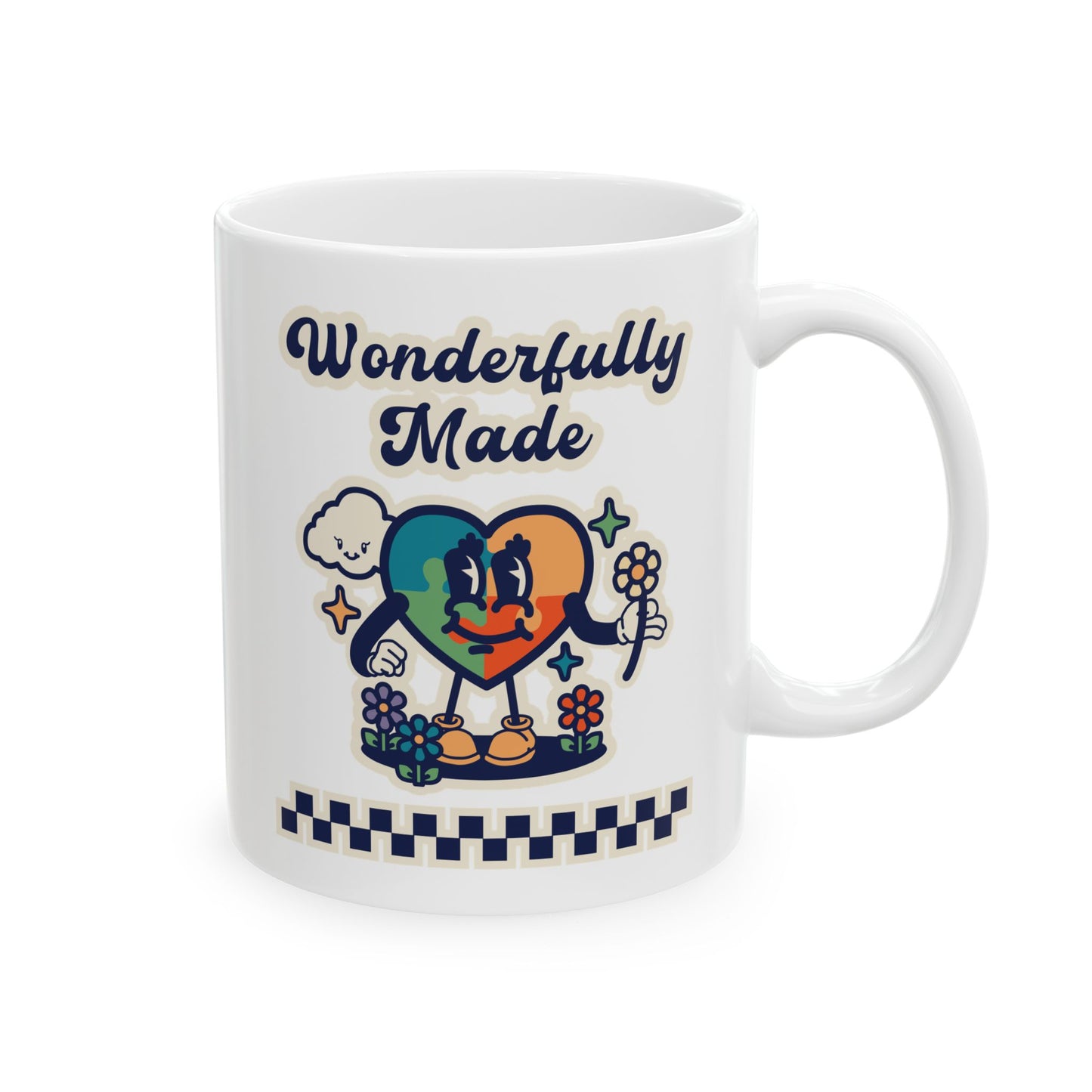 Wonderfully Made - Retro - Ceramic Mug, (11oz, 15oz)