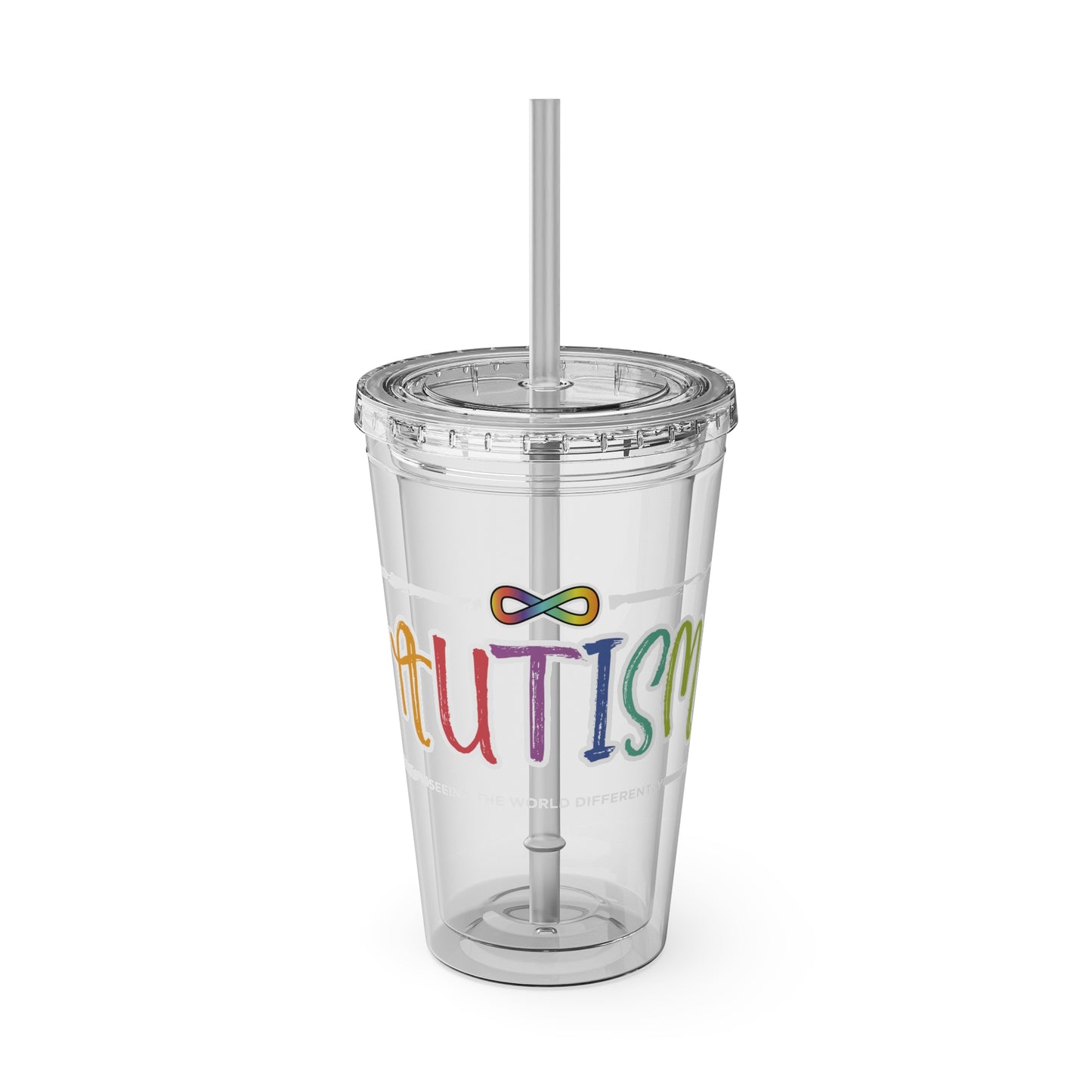 Seeing the World Differently -Sunsplash Tumbler with Straw, 16oz