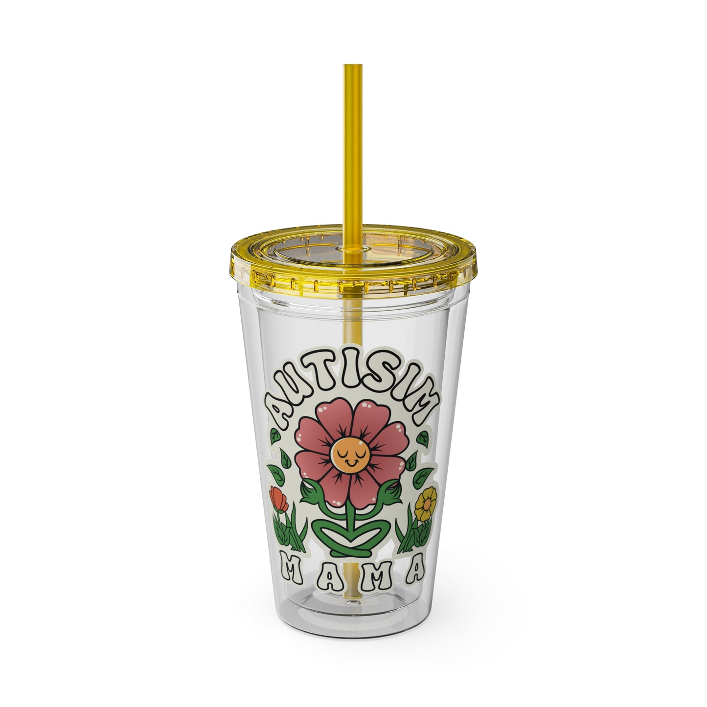 Autism Mama  - Sunsplash Tumbler with Straw, 16oz