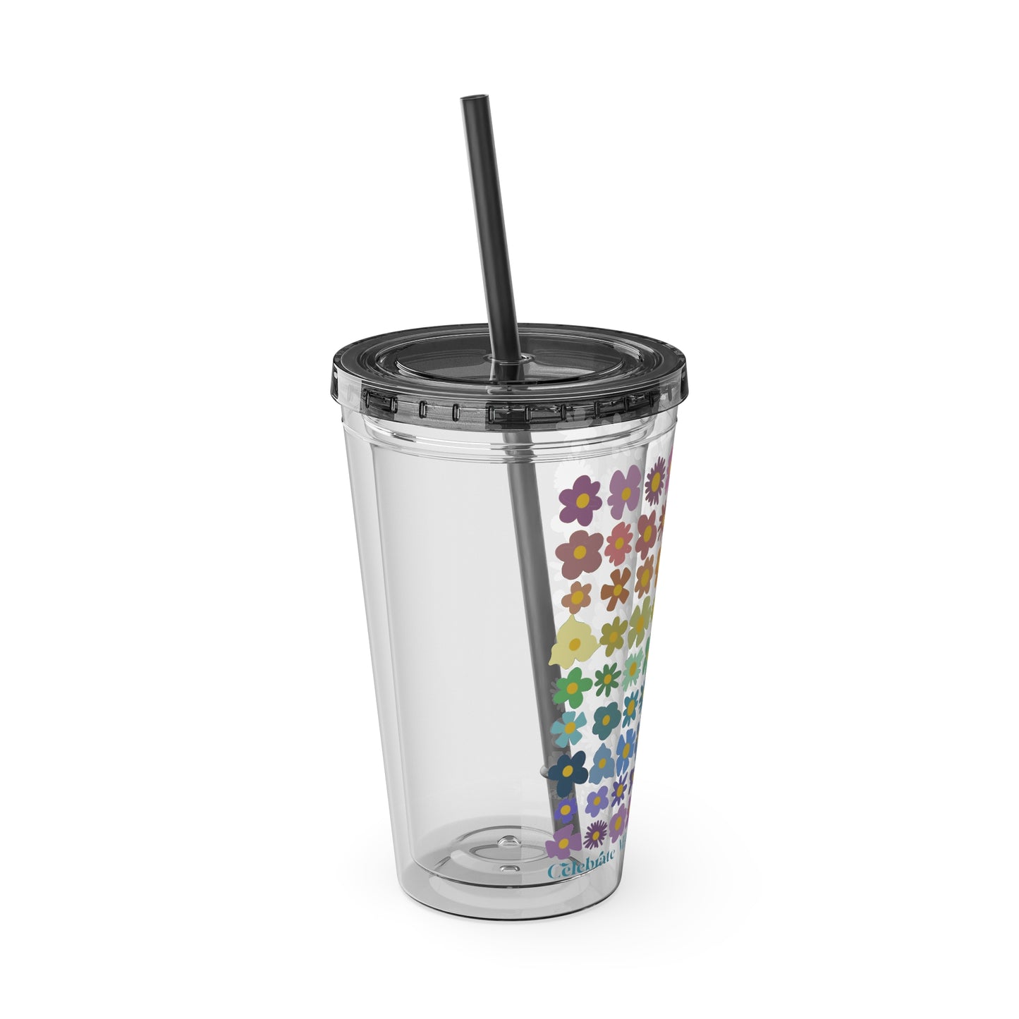 Celebrate Minds of All Kinds -Sunsplash Tumbler with Straw, 16oz