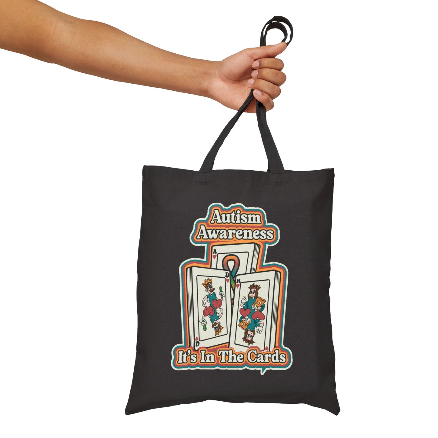 Autism Awareness, It's In The Cards - Cotton Canvas Tote Bag