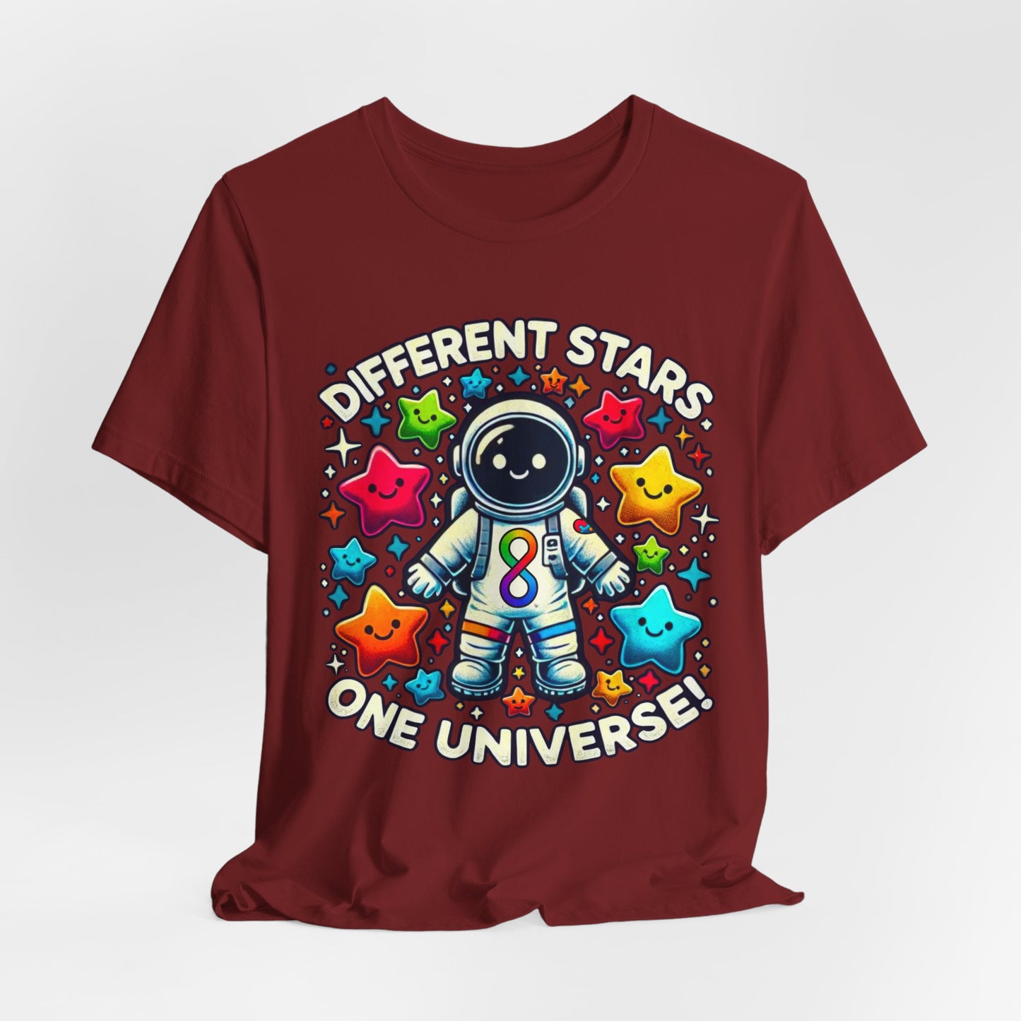 Different Stars, One Universe - Astronaut - Adult Unisex Jersey Short Sleeve Tee