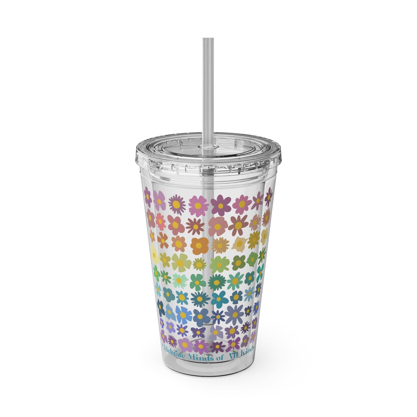 Celebrate Minds of All Kinds -Sunsplash Tumbler with Straw, 16oz