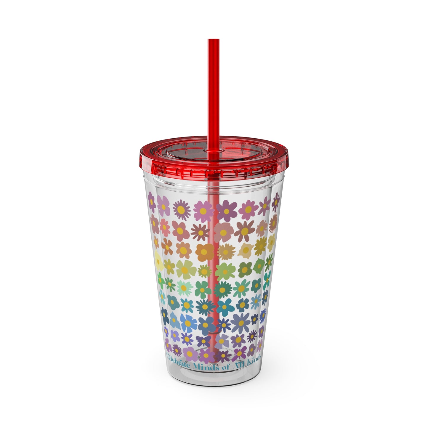 Celebrate Minds of All Kinds -Sunsplash Tumbler with Straw, 16oz