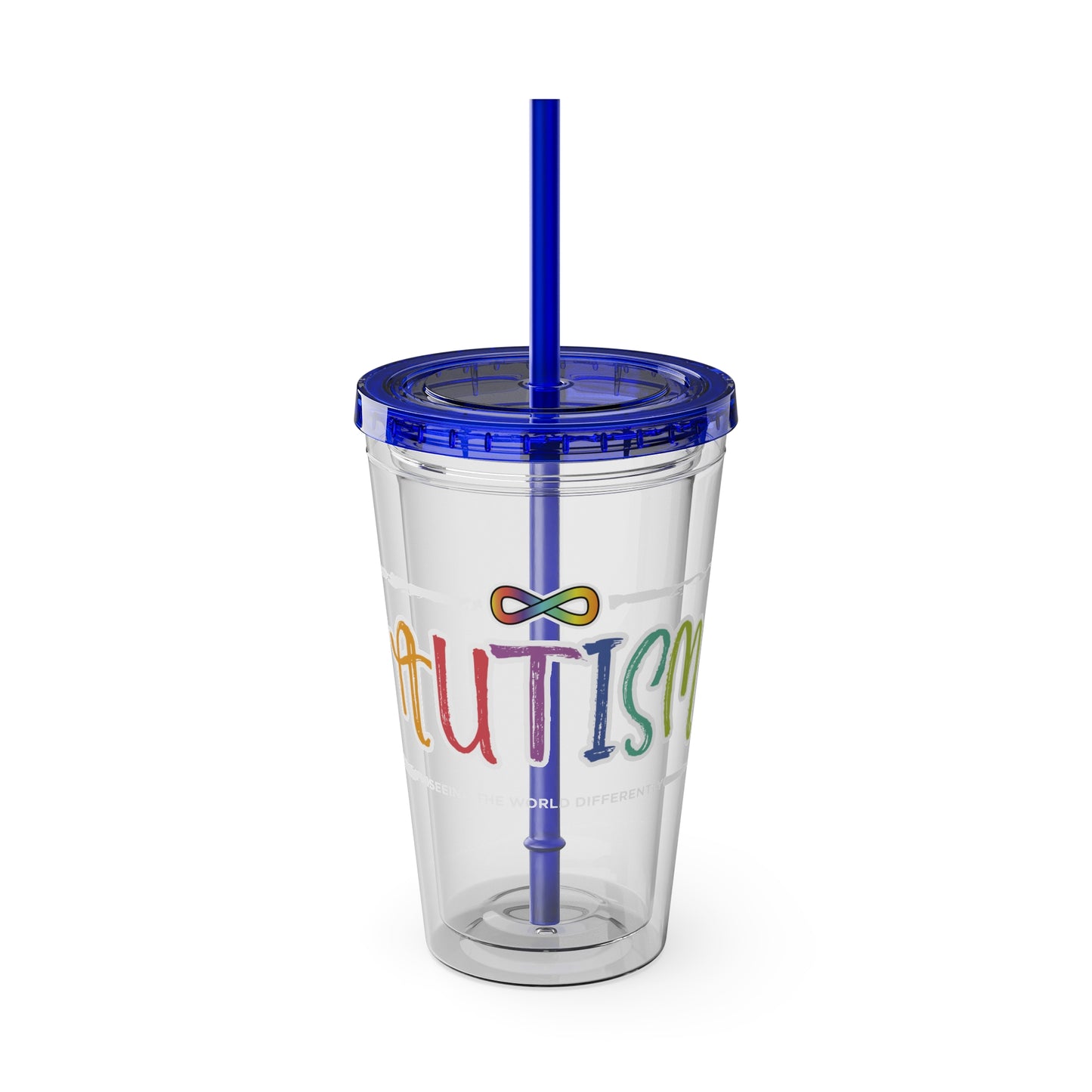 Seeing the World Differently -Sunsplash Tumbler with Straw, 16oz