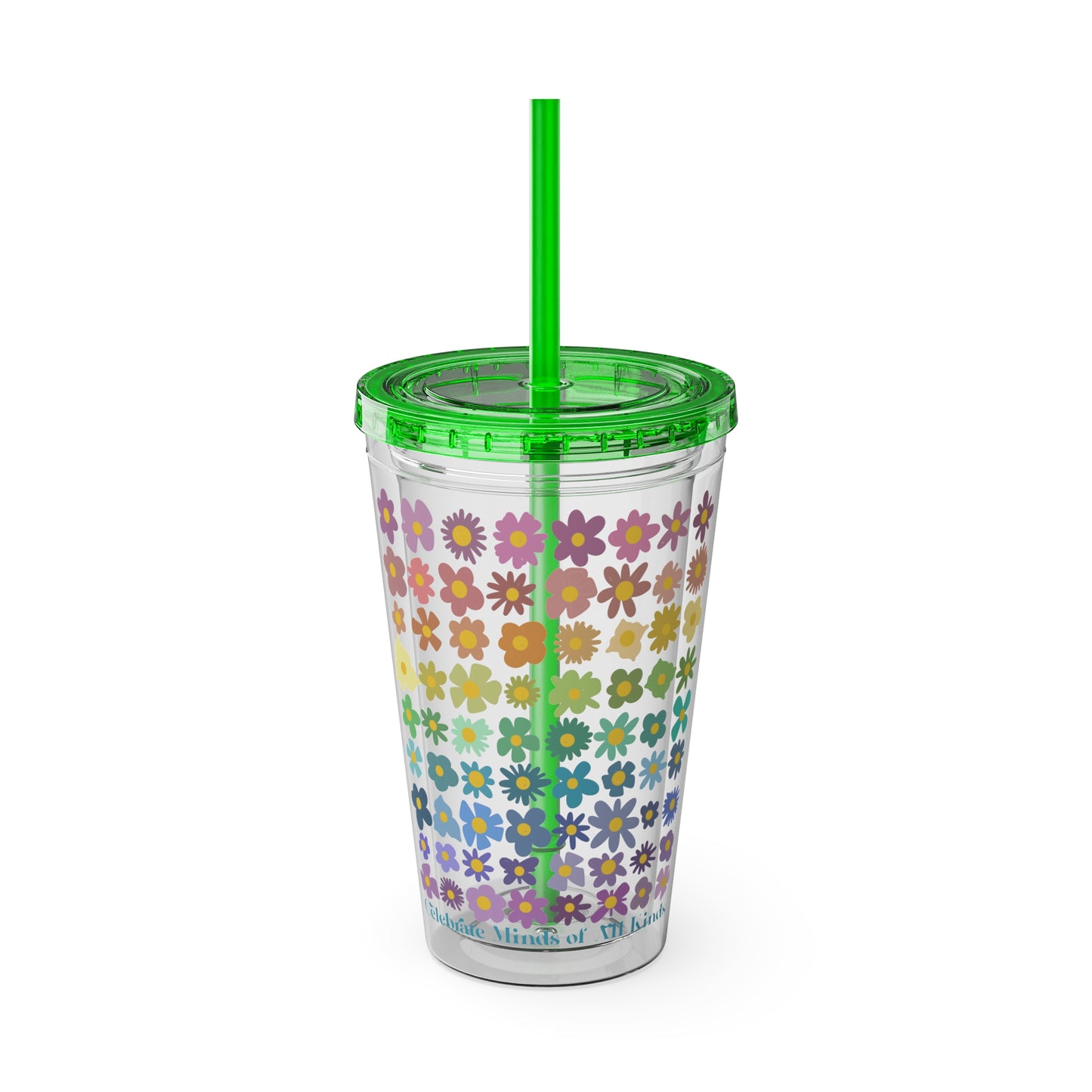 Celebrate Minds of All Kinds -Sunsplash Tumbler with Straw, 16oz