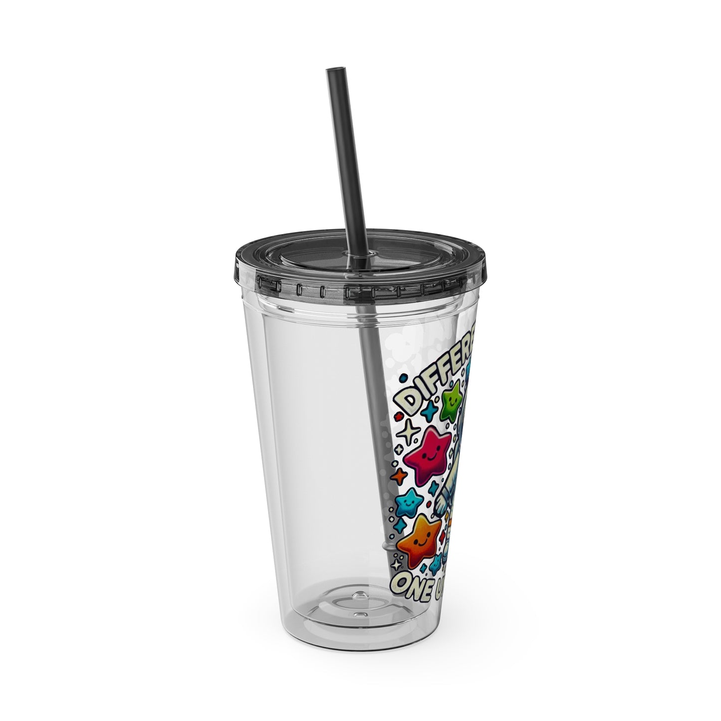 Different Stars, One Universe -Sunsplash Tumbler with Straw, 16oz