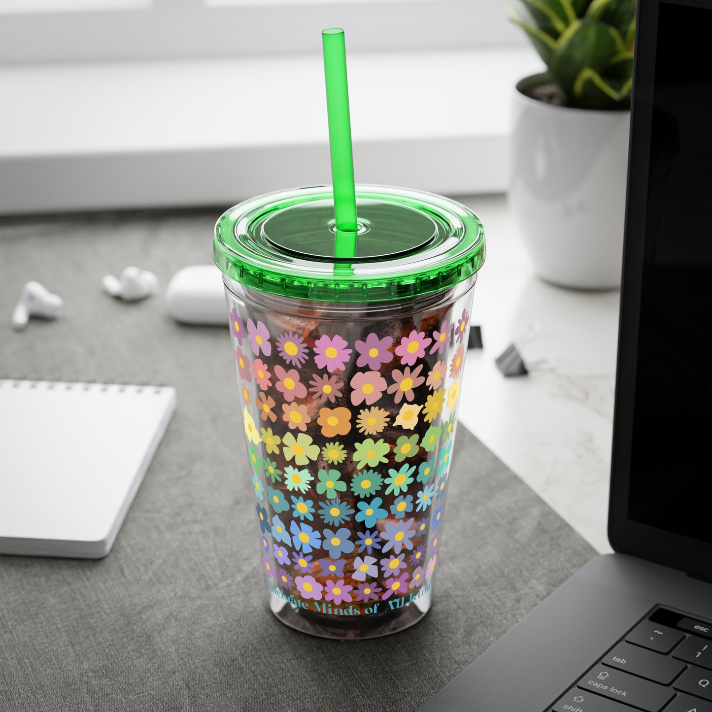 Celebrate Minds of All Kinds -Sunsplash Tumbler with Straw, 16oz