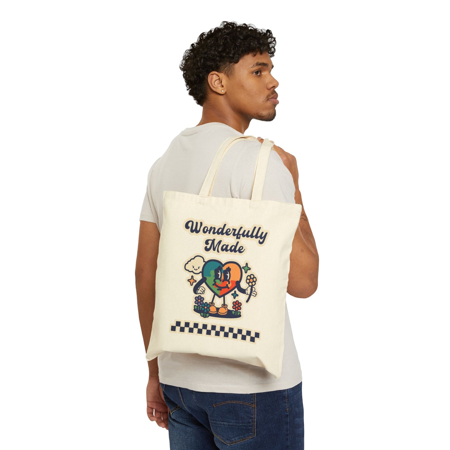 Wonderfully Made - Retro - Cotton Canvas Tote Bag