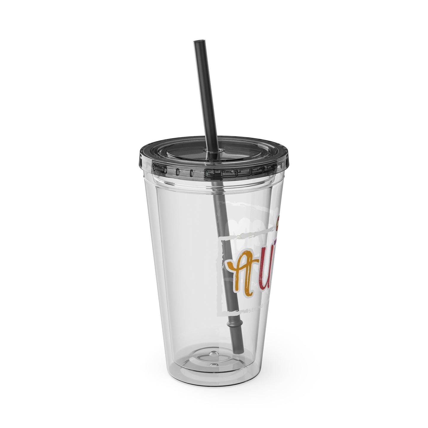 Seeing the World Differently -Sunsplash Tumbler with Straw, 16oz