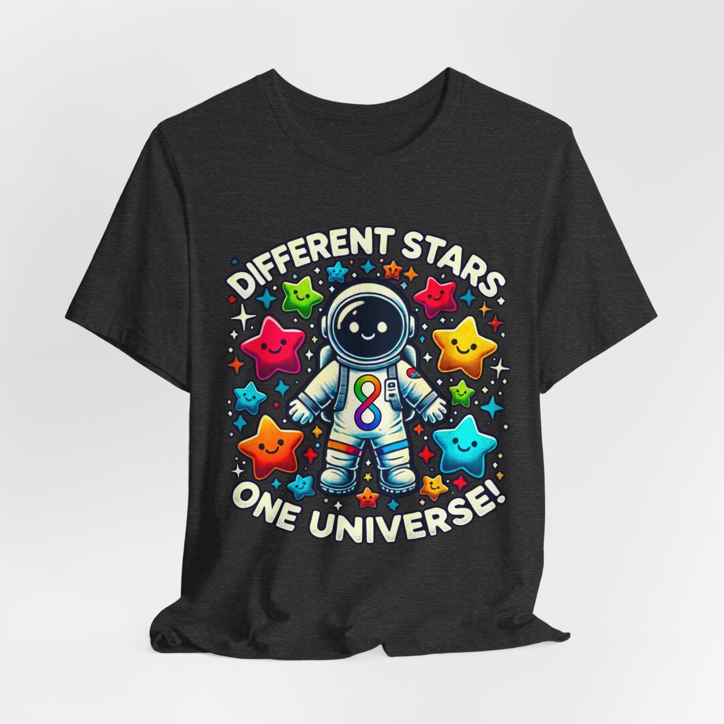 Different Stars, One Universe - Astronaut - Adult Unisex Jersey Short Sleeve Tee