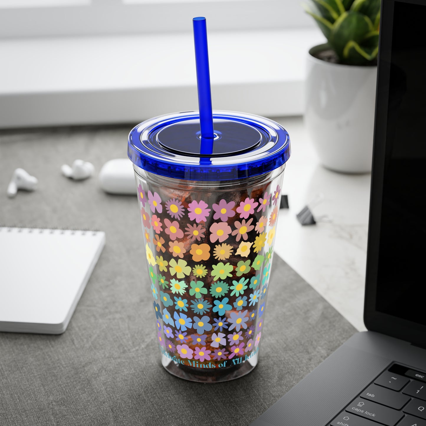 Celebrate Minds of All Kinds -Sunsplash Tumbler with Straw, 16oz