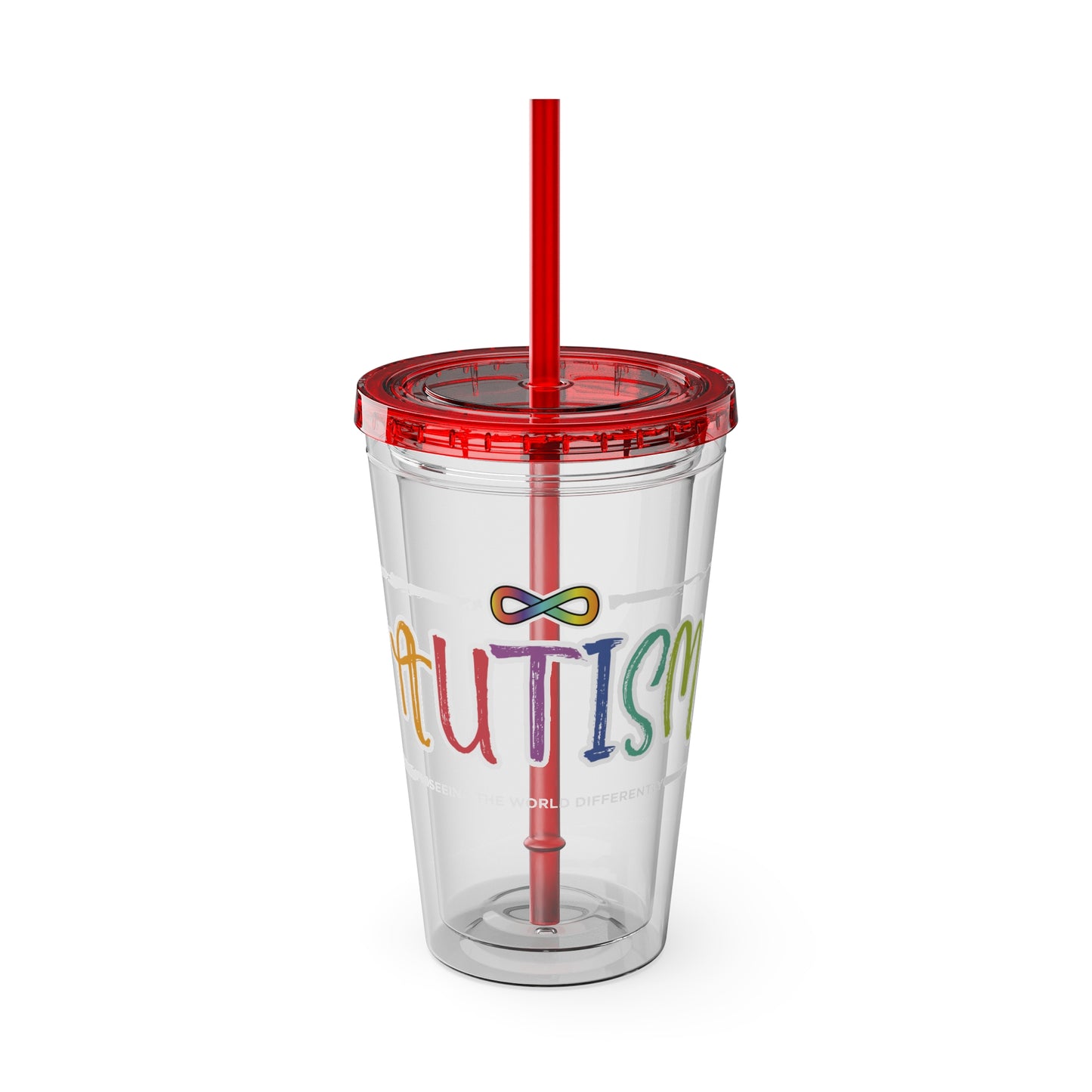 Seeing the World Differently -Sunsplash Tumbler with Straw, 16oz