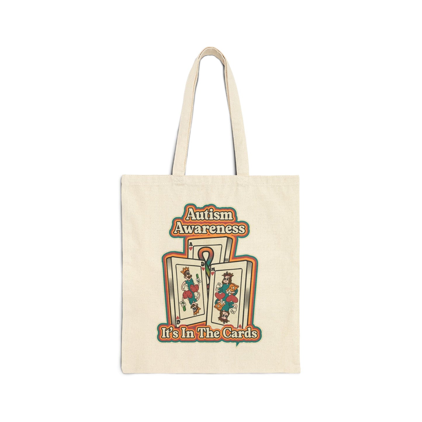 Autism Awareness, It's In The Cards - Cotton Canvas Tote Bag