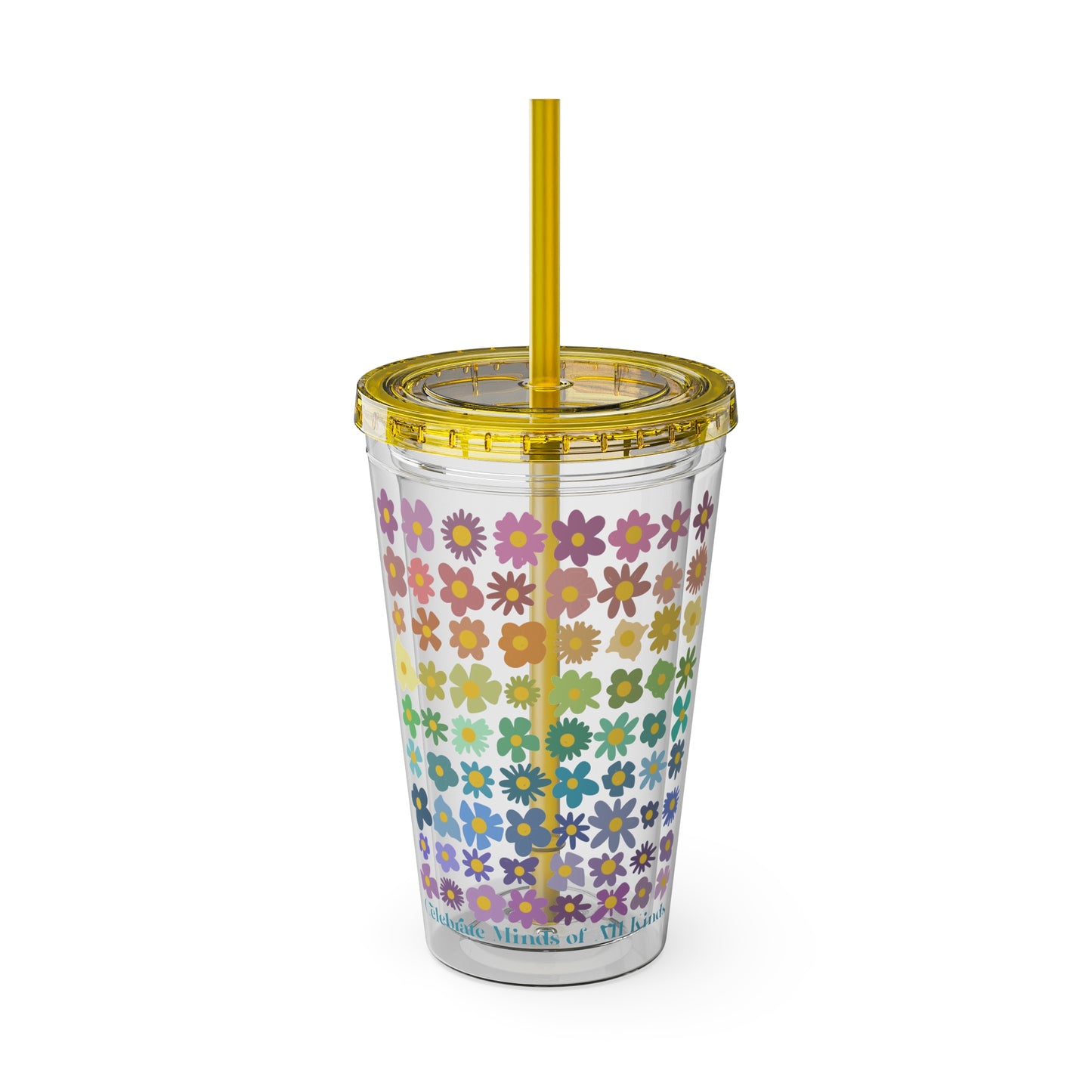 Celebrate Minds of All Kinds -Sunsplash Tumbler with Straw, 16oz