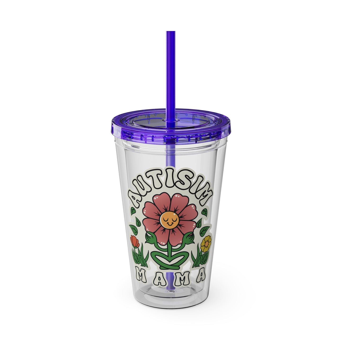 Autism Mama  - Sunsplash Tumbler with Straw, 16oz