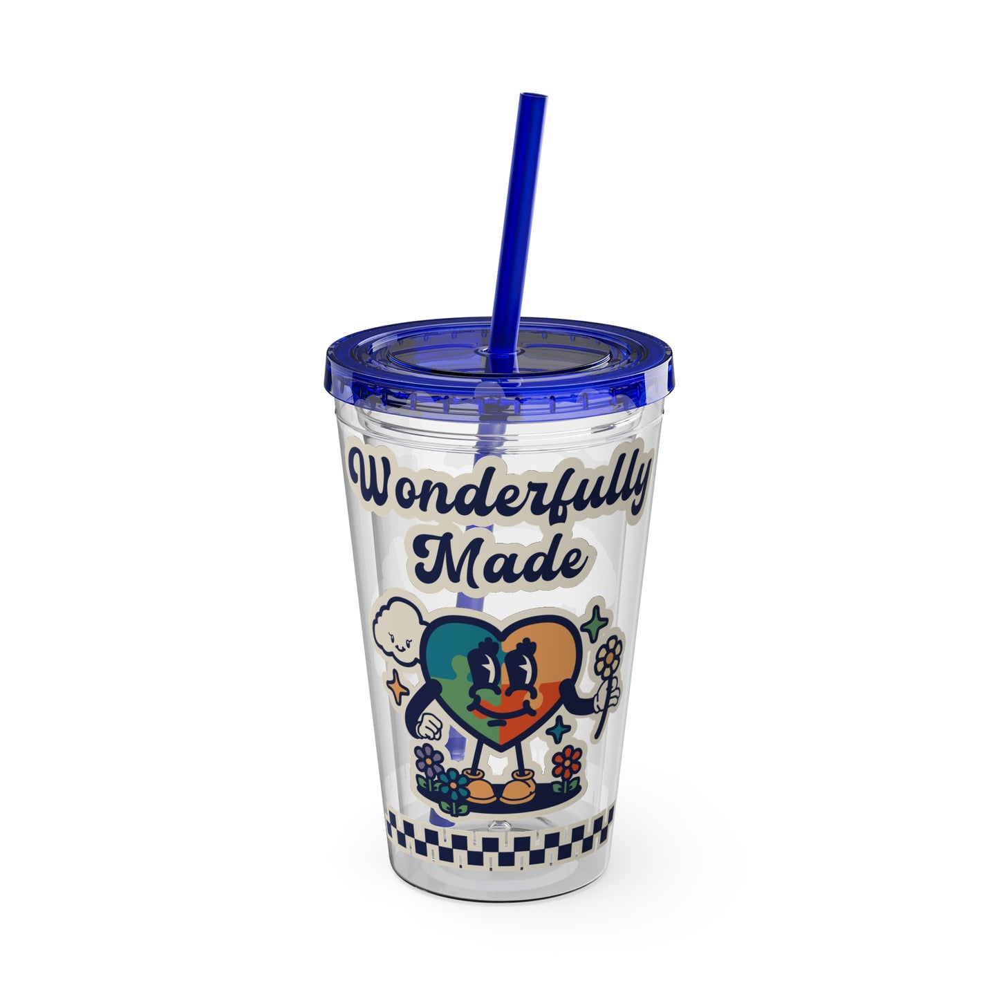 Wonderfully Made - Retro -Sunsplash Tumbler with Straw, 16oz