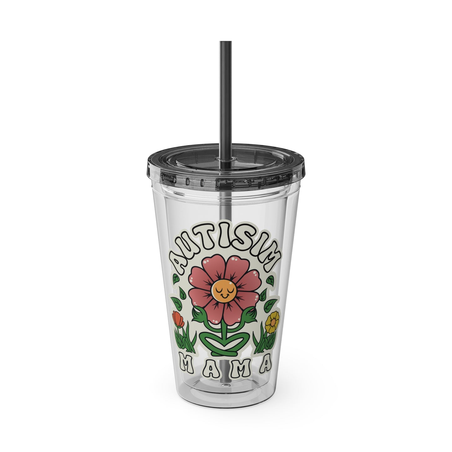 Autism Mama  - Sunsplash Tumbler with Straw, 16oz