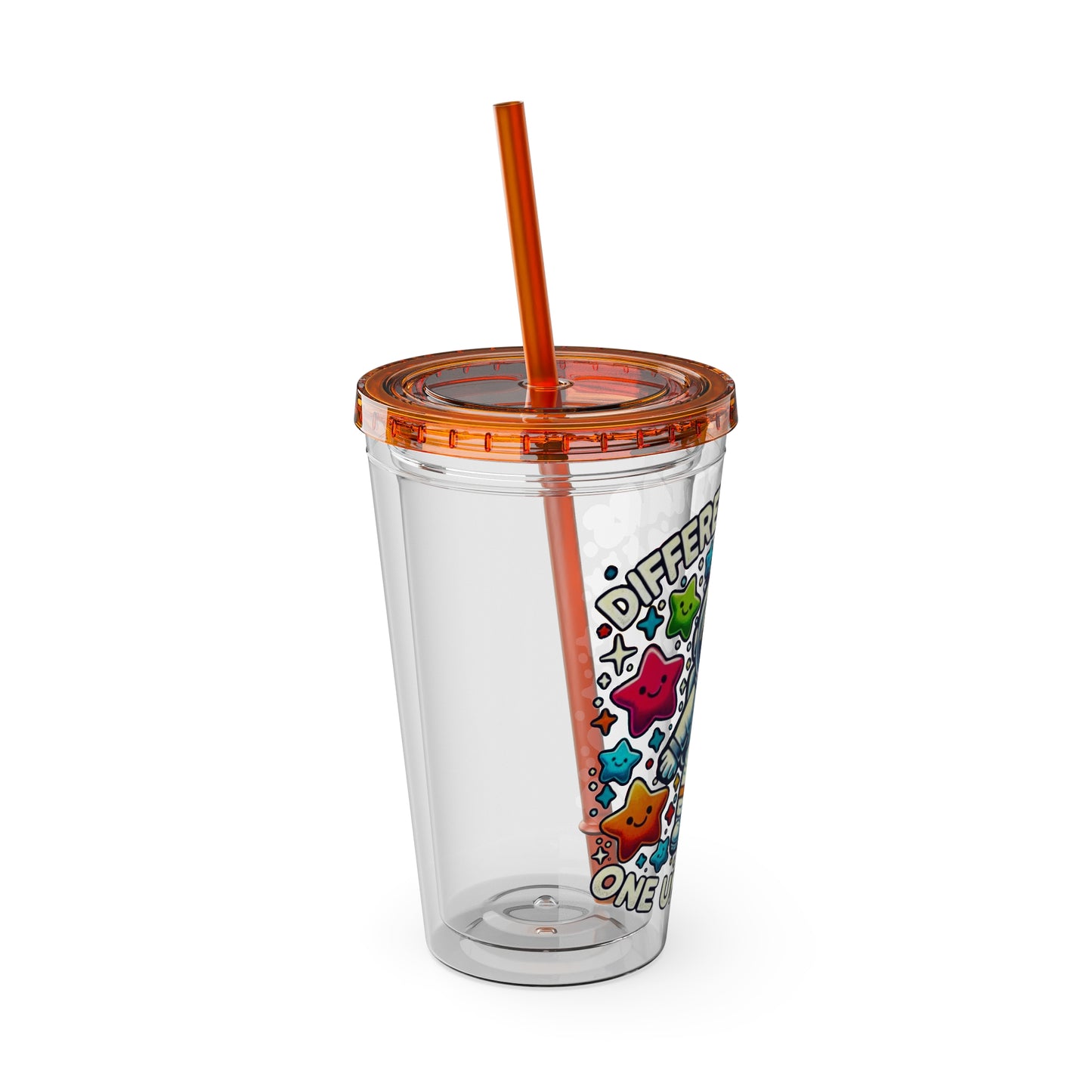 Different Stars, One Universe -Sunsplash Tumbler with Straw, 16oz