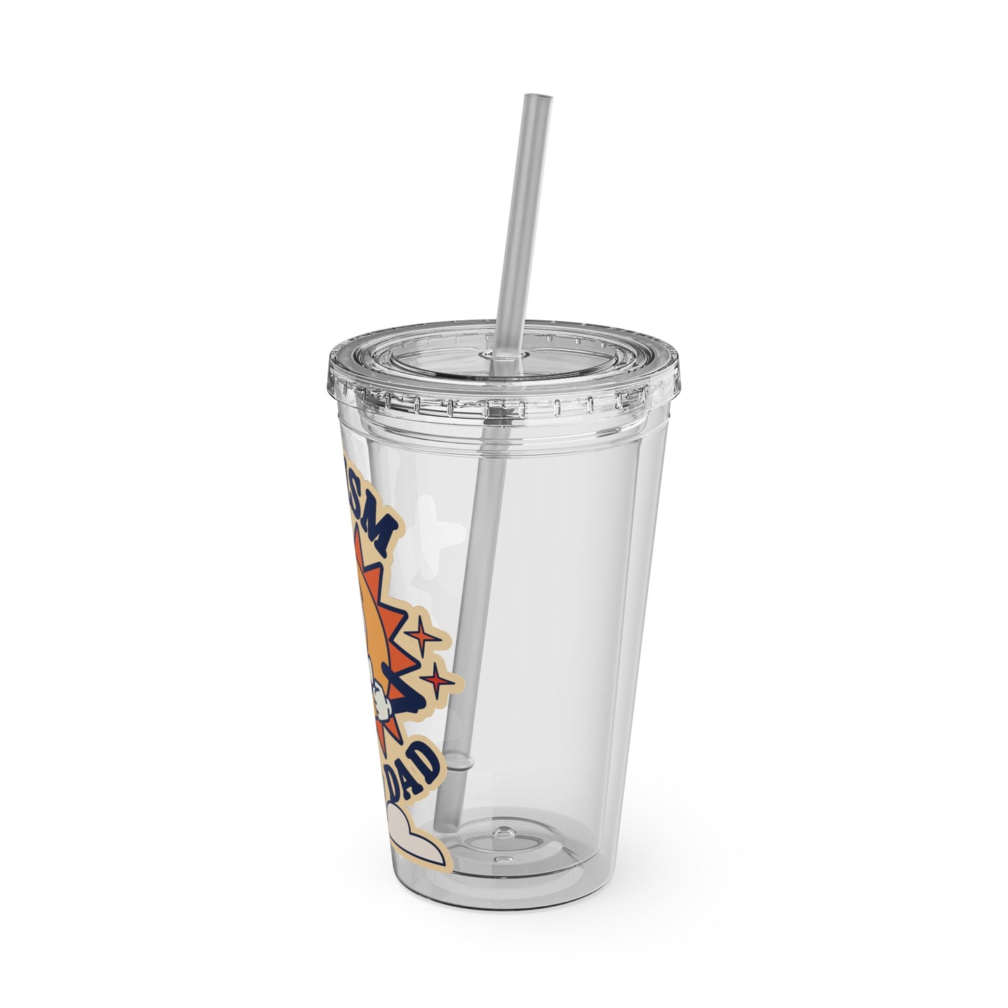 Autism Dad  - Sunsplash Tumbler with Straw, 16oz