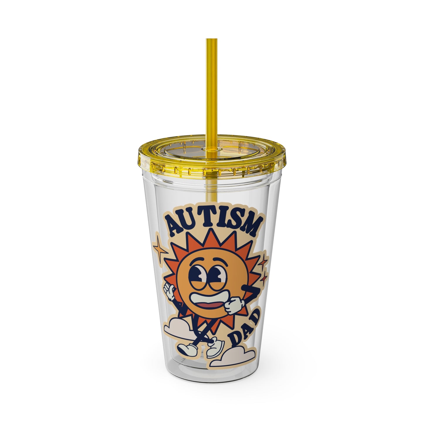 Autism Dad  - Sunsplash Tumbler with Straw, 16oz