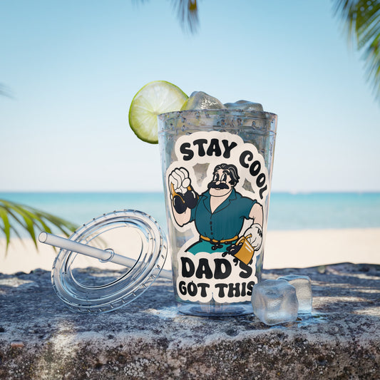 Stay Cool, Dad's Got This - Sunsplash Tumbler with Straw, 16oz