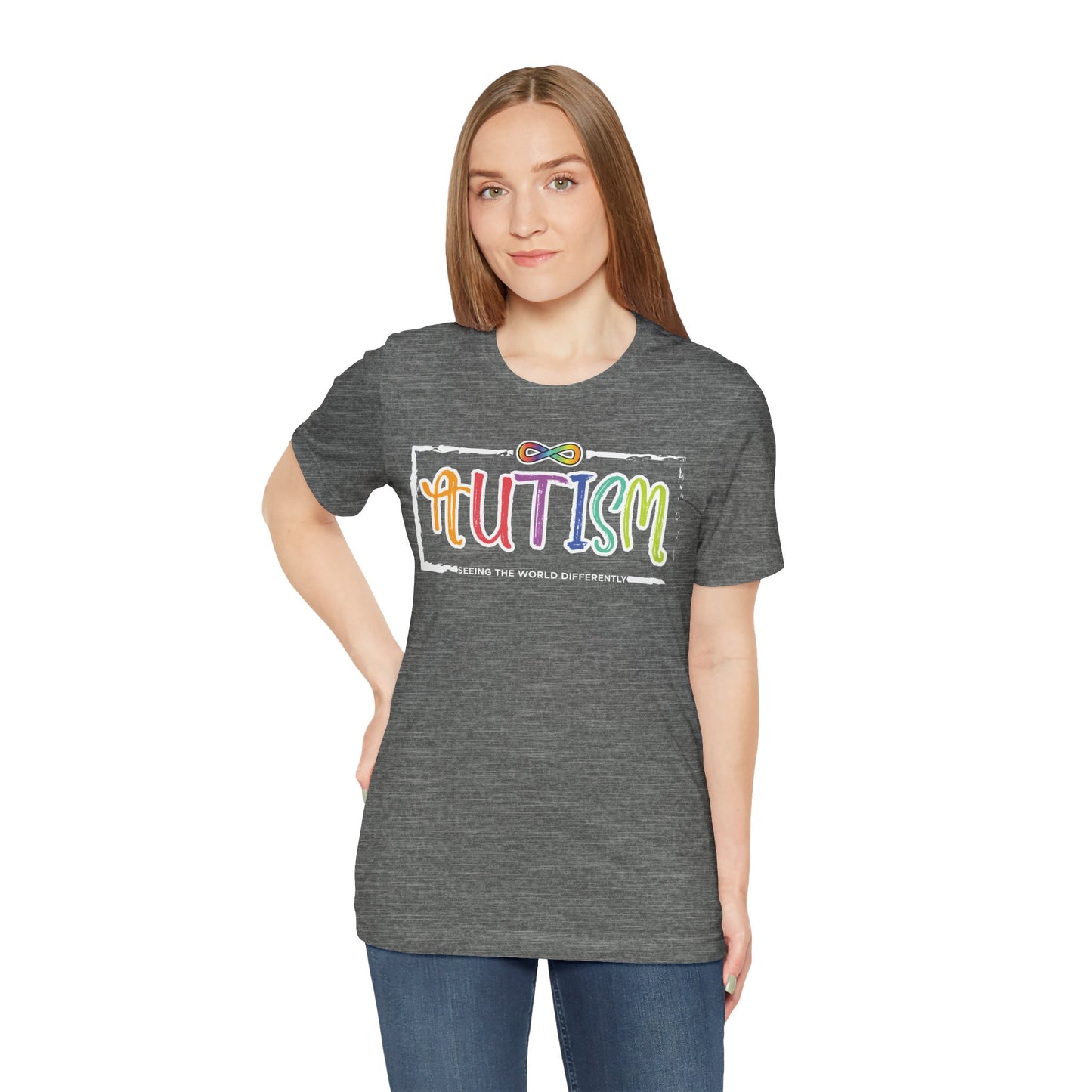 Autism - Seeing The World Differently - Adult Unisex Jersey Short Sleeve Tee