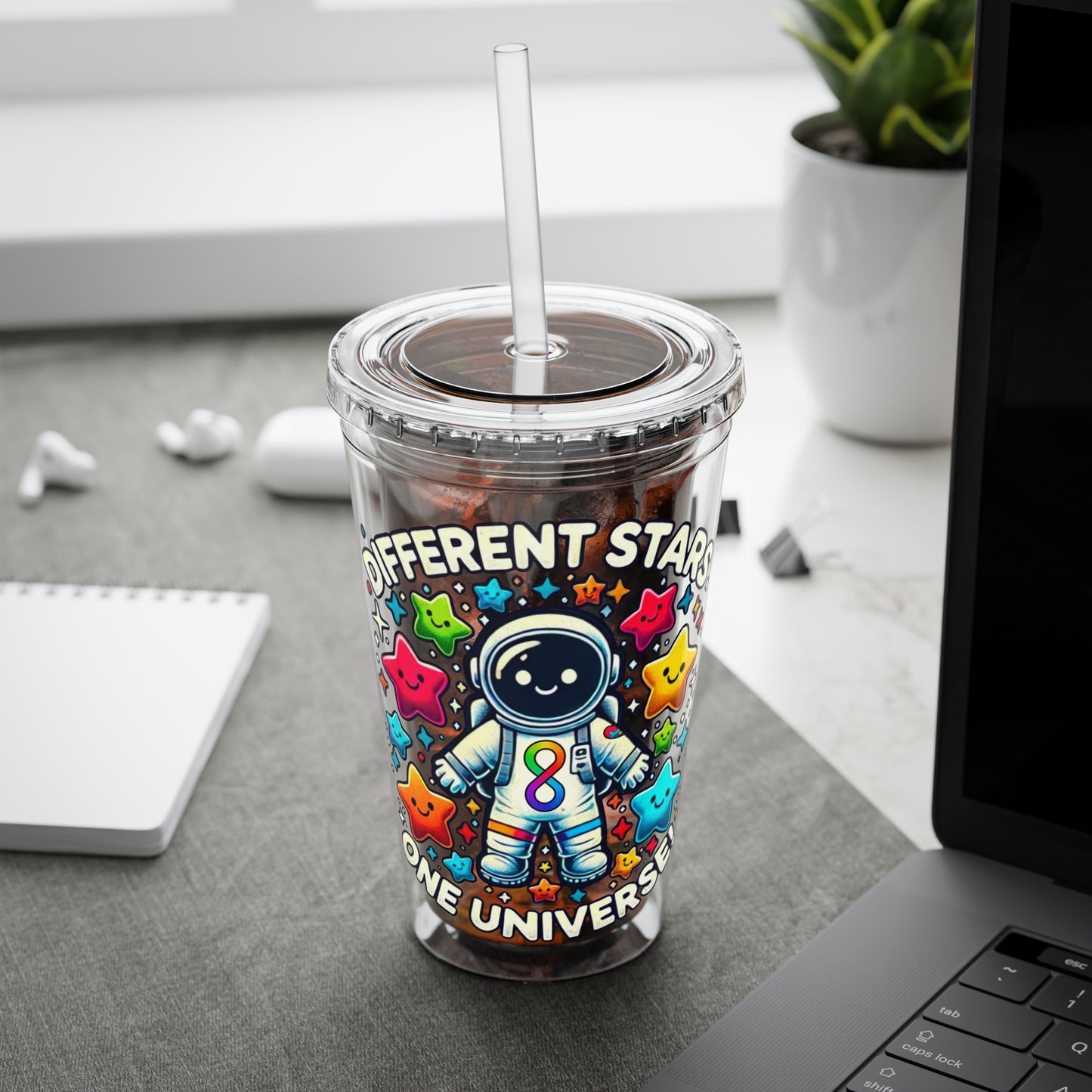 Different Stars, One Universe -Sunsplash Tumbler with Straw, 16oz