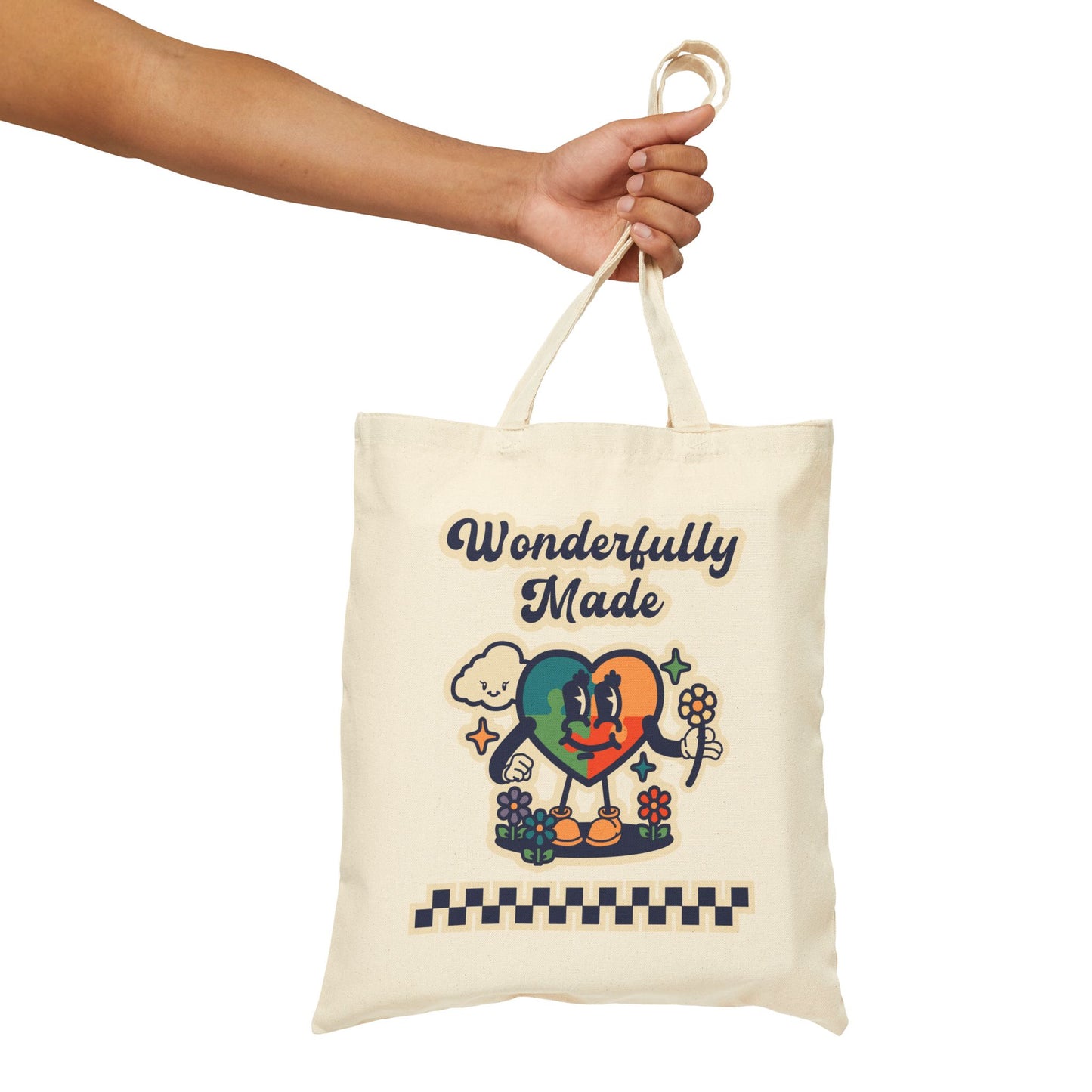 Wonderfully Made - Retro - Cotton Canvas Tote Bag