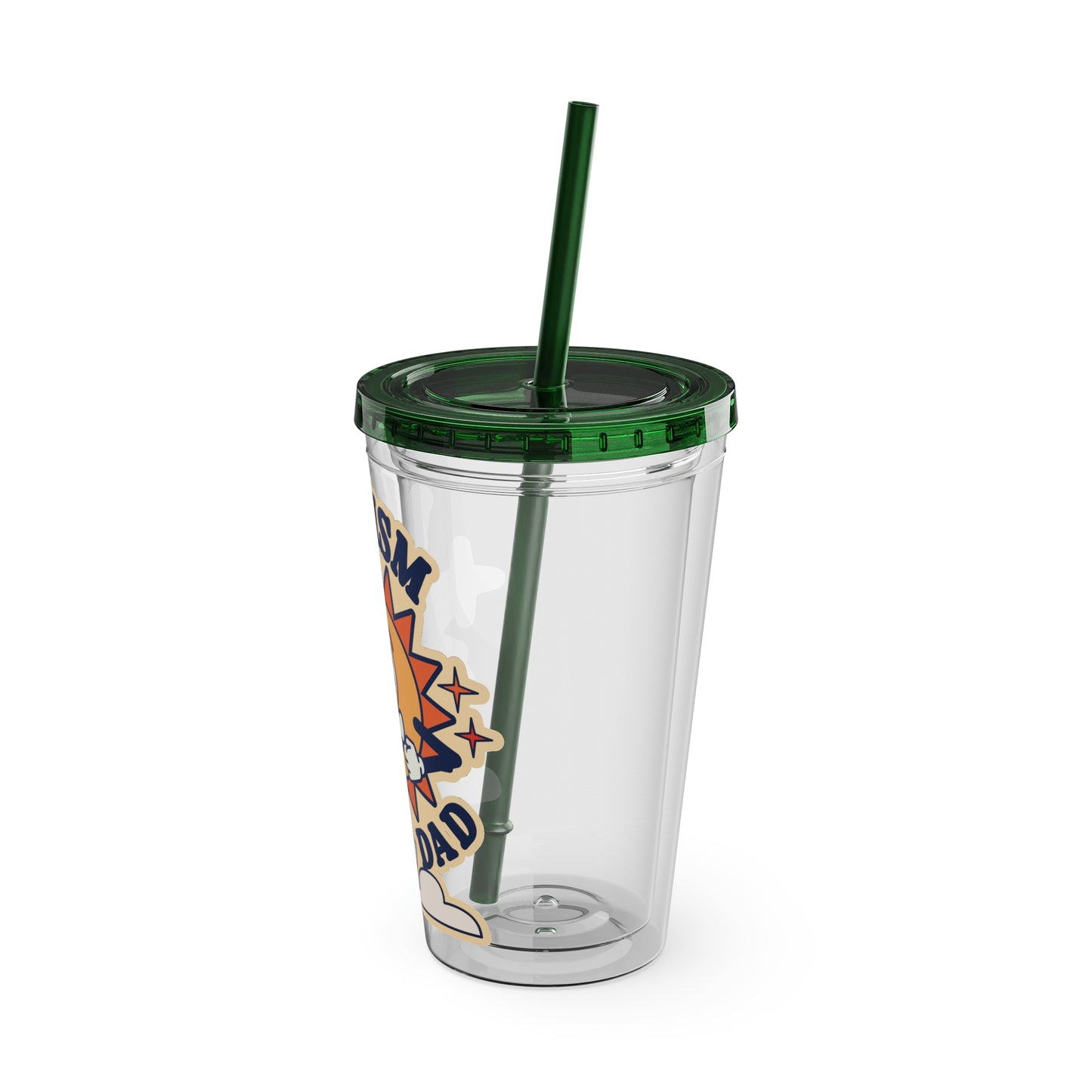 Autism Dad  - Sunsplash Tumbler with Straw, 16oz