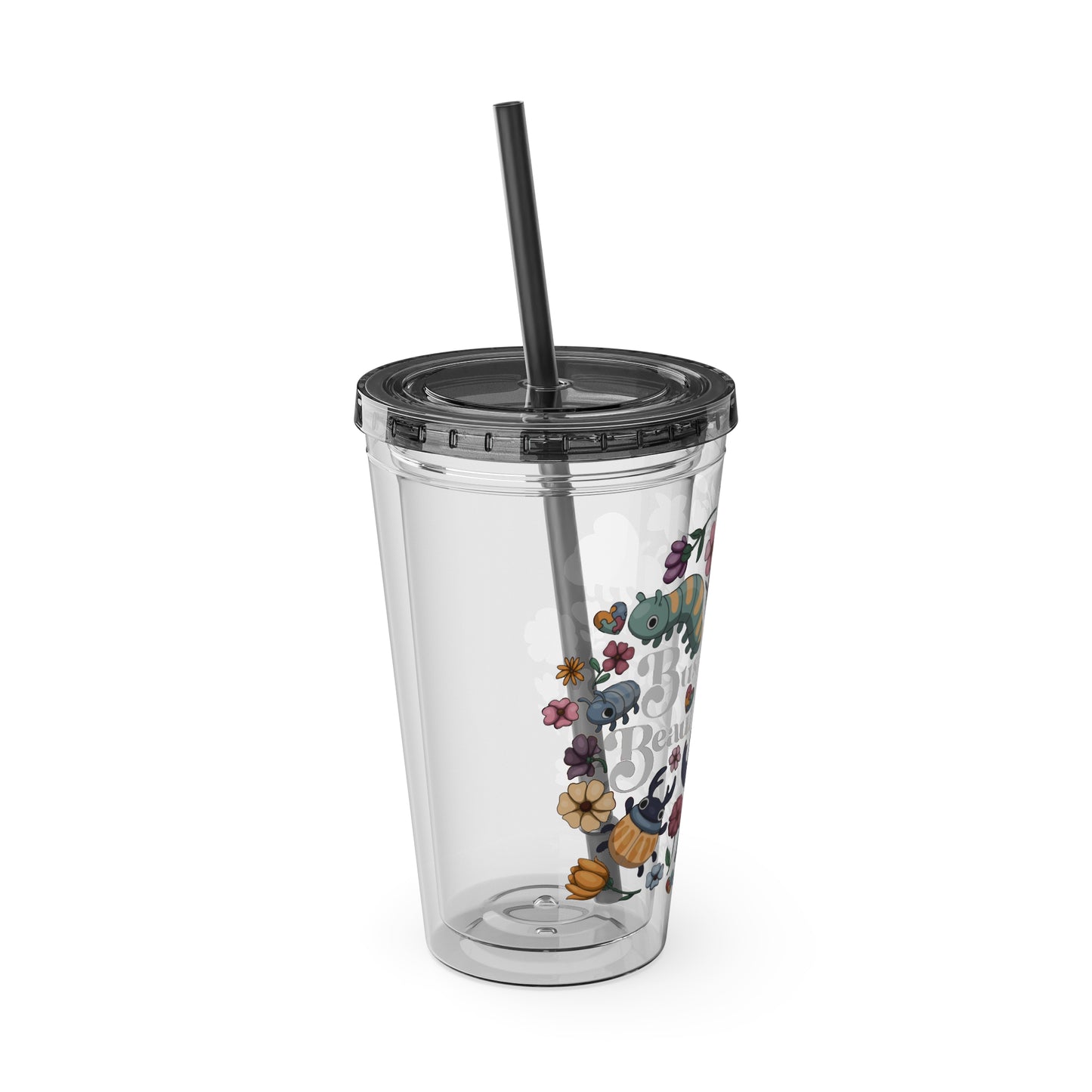 Beautiful Minds, Beautiful Souls -Sunsplash Tumbler with Straw, 16oz