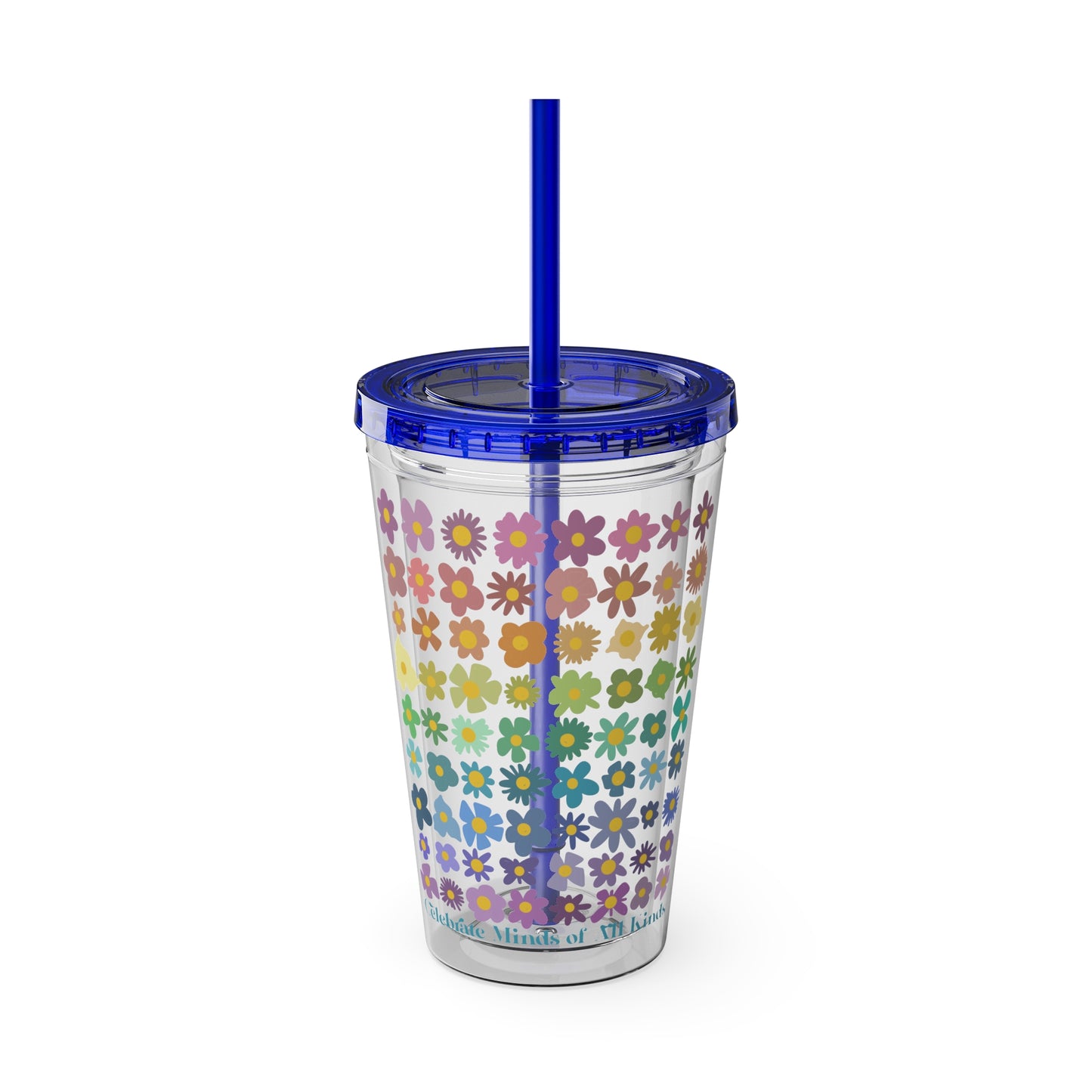 Celebrate Minds of All Kinds -Sunsplash Tumbler with Straw, 16oz