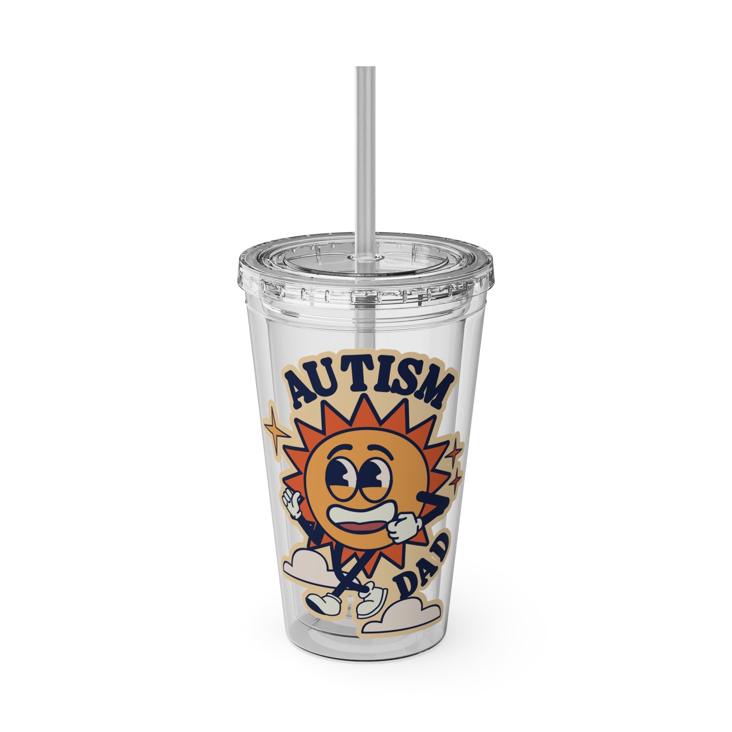 Autism Dad  - Sunsplash Tumbler with Straw, 16oz