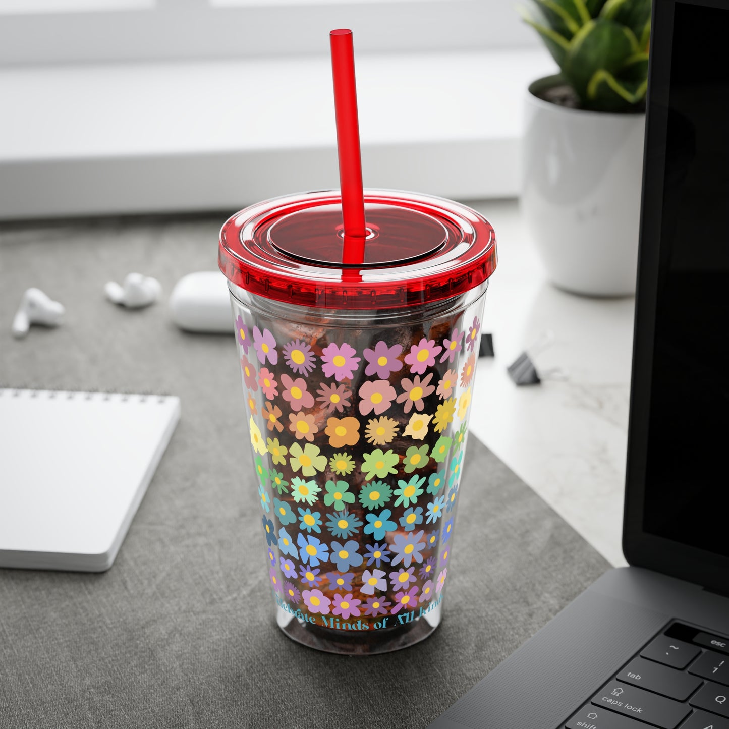 Celebrate Minds of All Kinds -Sunsplash Tumbler with Straw, 16oz