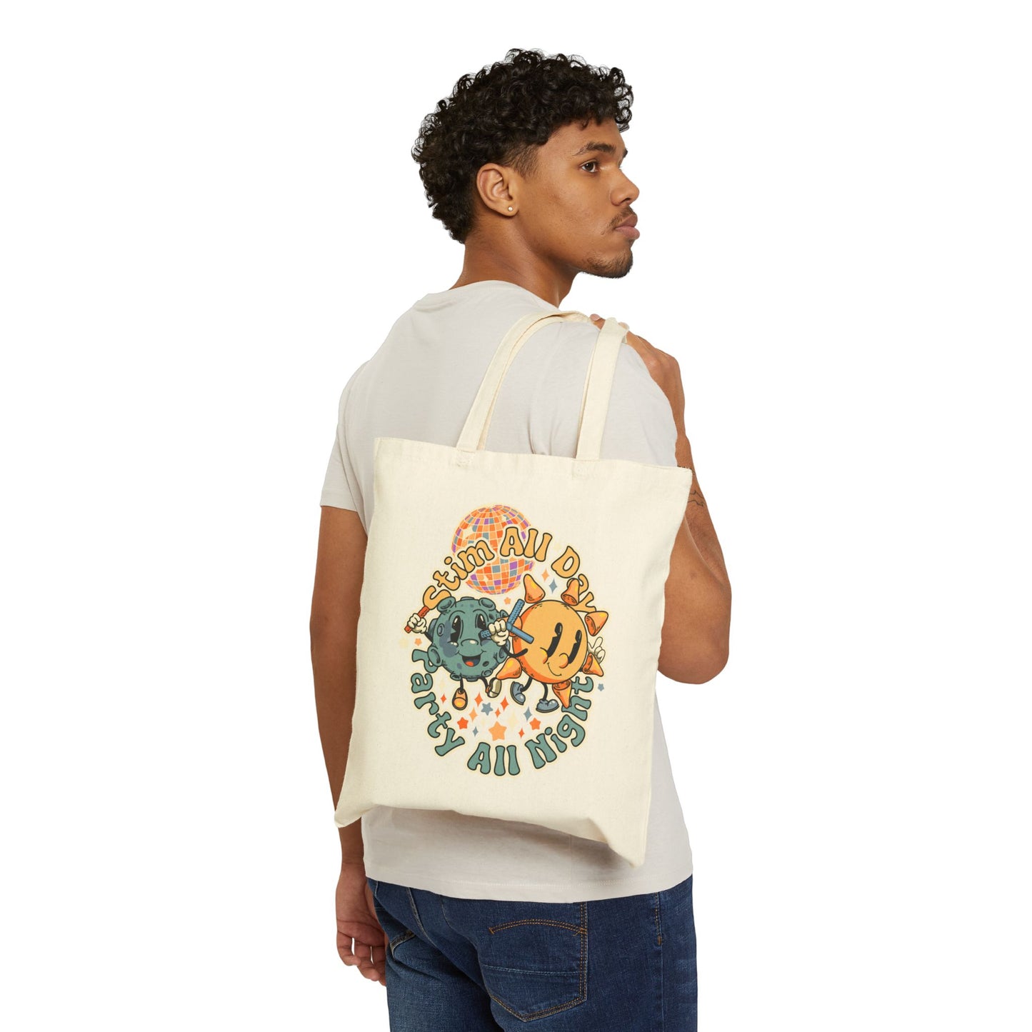 Stim All Day, Party All Night -  Cotton Canvas Tote Bag