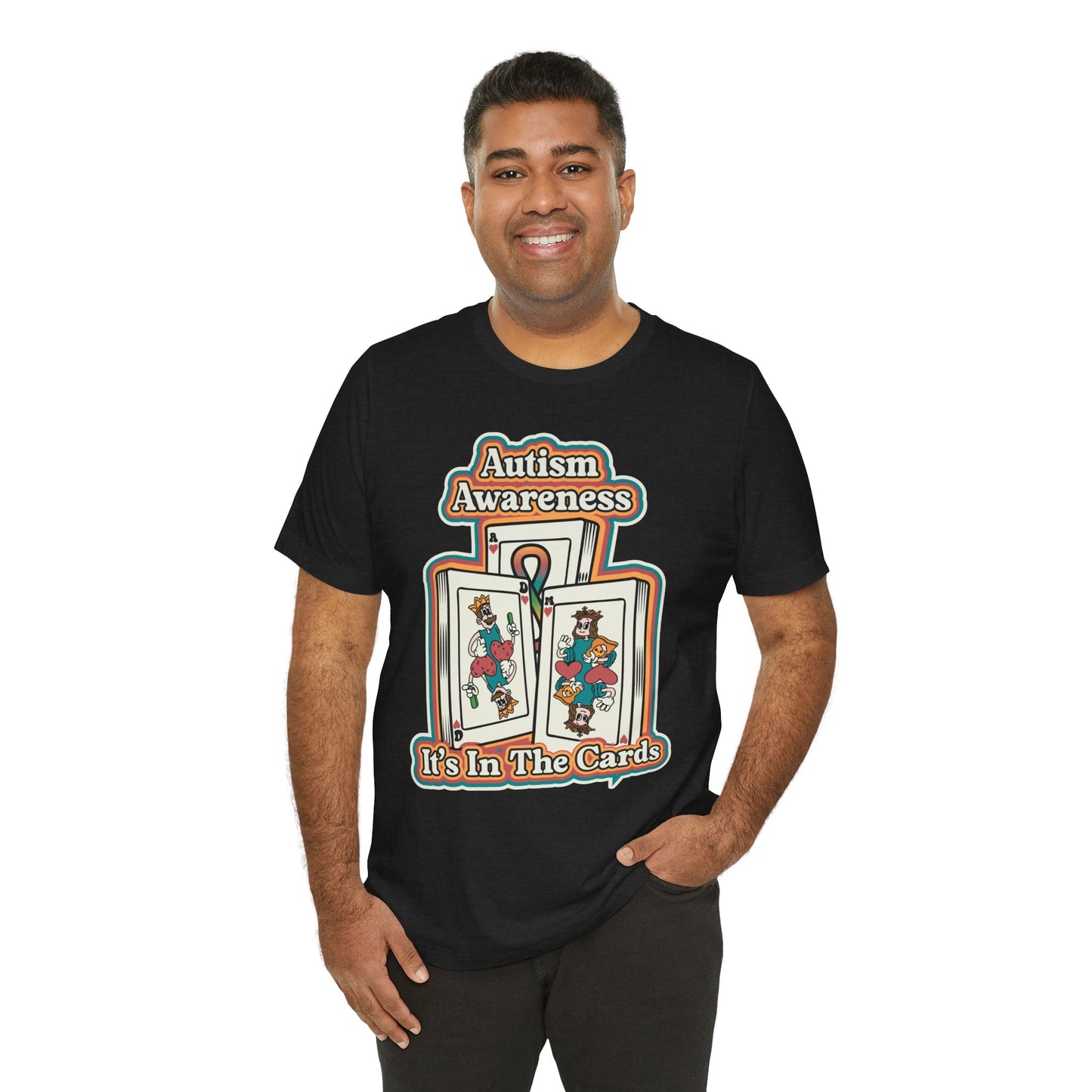 Autism Awareness, It's In The Cards - Adult Unisex Jersey Short Sleeve Tee