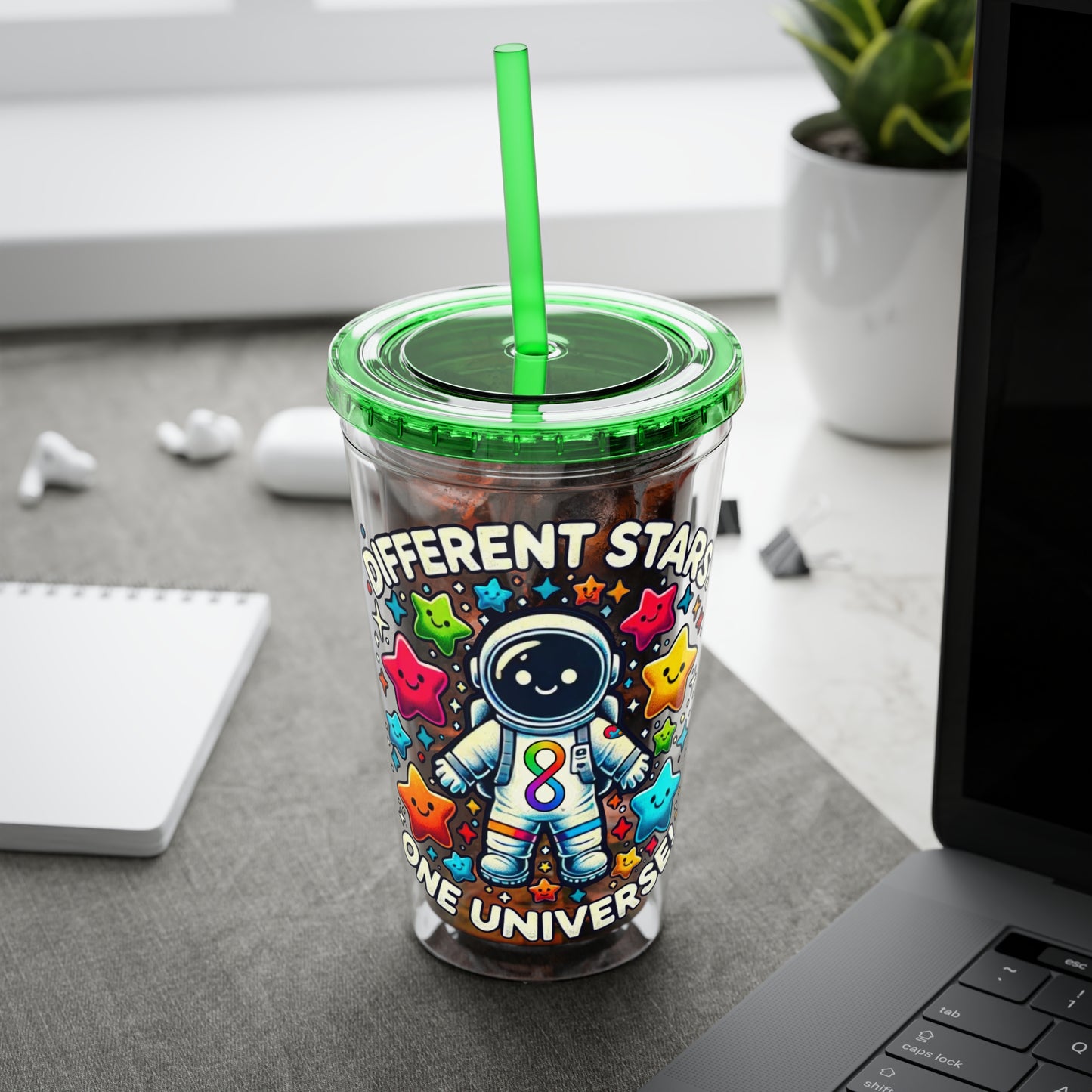 Different Stars, One Universe -Sunsplash Tumbler with Straw, 16oz