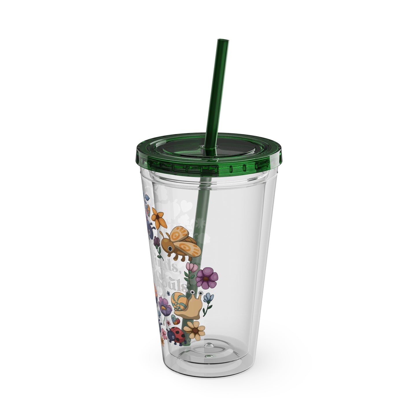 Beautiful Minds, Beautiful Souls -Sunsplash Tumbler with Straw, 16oz