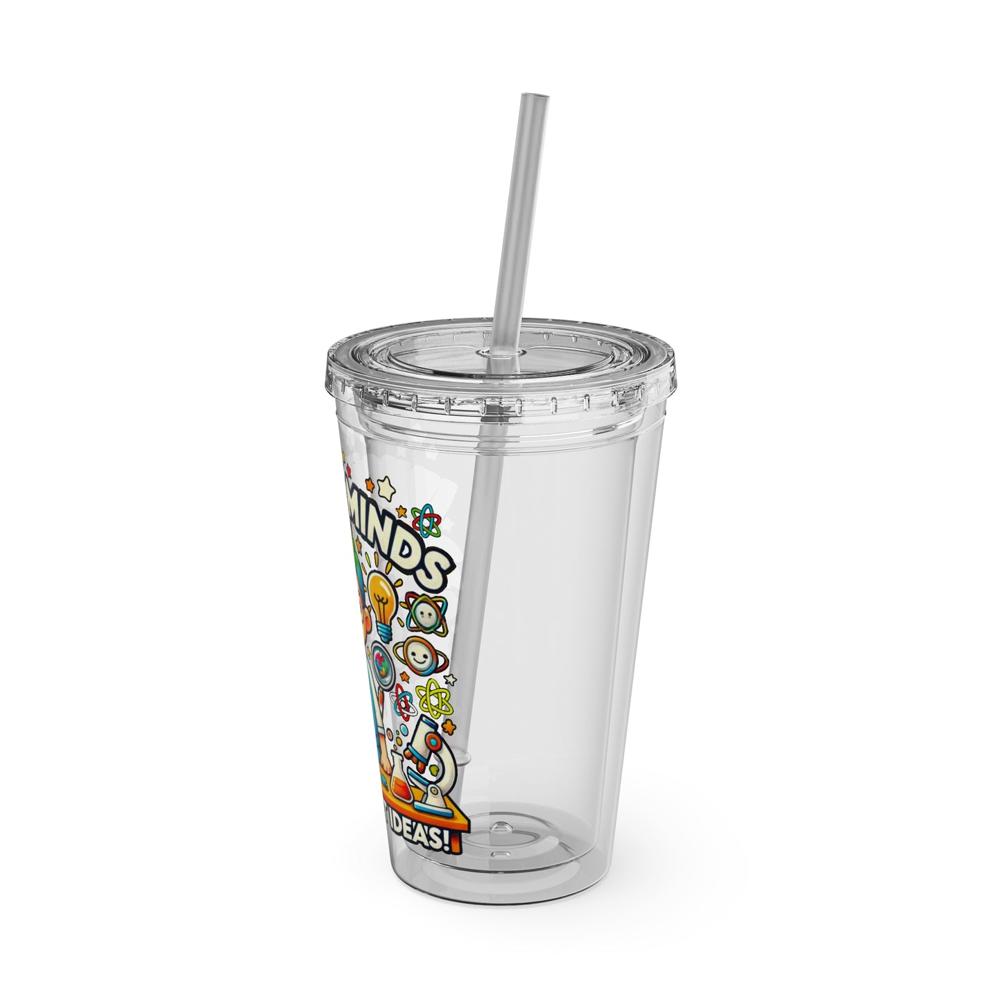 Unique Minds, Brightest Ideas - Boy Scientist - Sunsplash Tumbler with Straw, 16oz