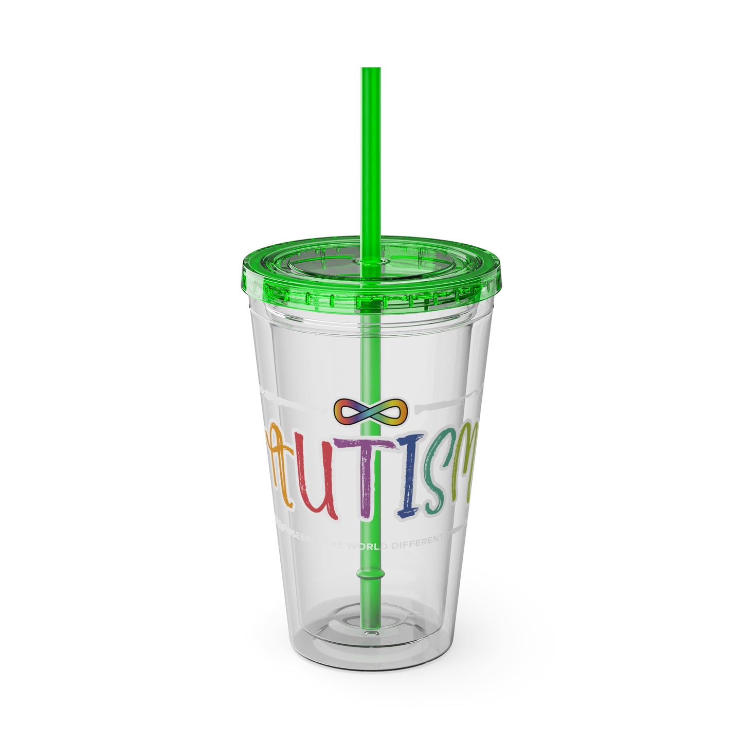 Seeing the World Differently -Sunsplash Tumbler with Straw, 16oz