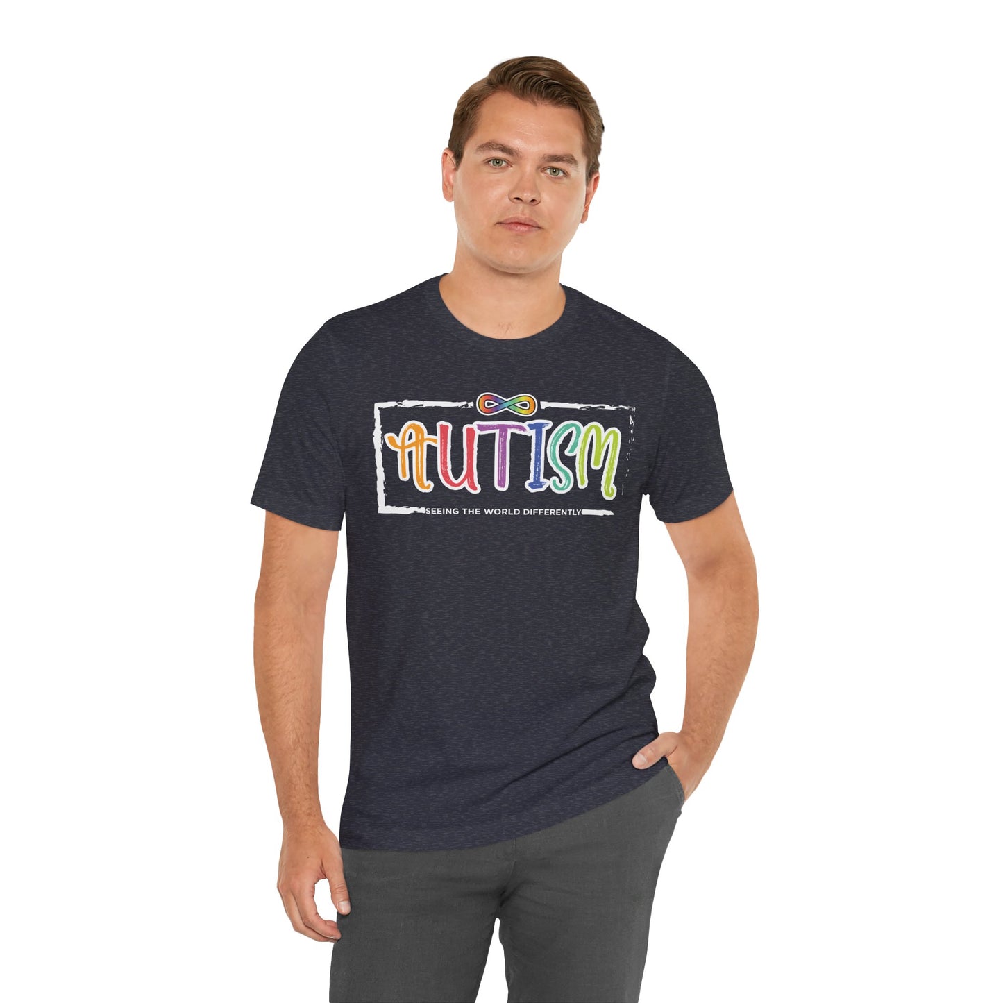 Autism - Seeing The World Differently - Adult Unisex Jersey Short Sleeve Tee