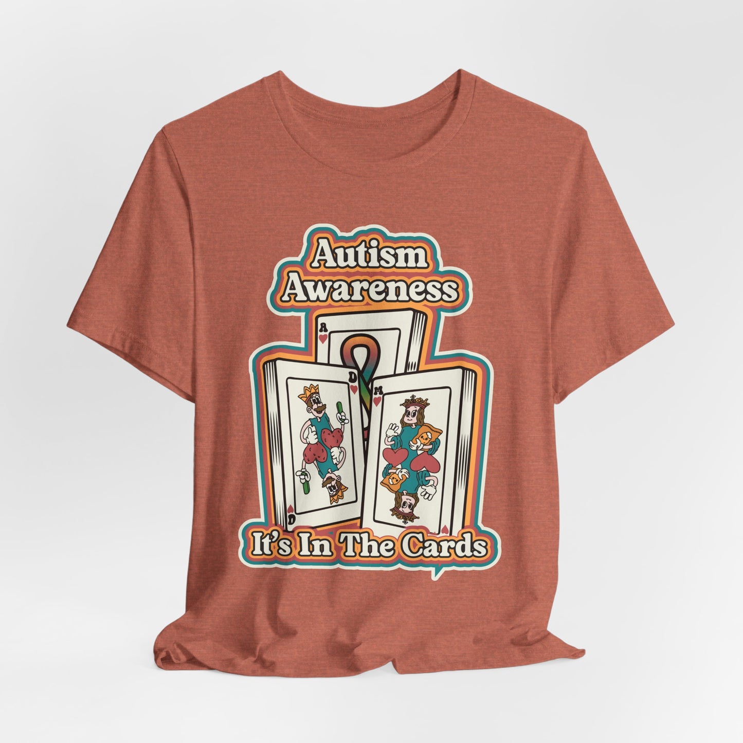 Autism Awareness, It's In The Cards - Adult Unisex Jersey Short Sleeve Tee