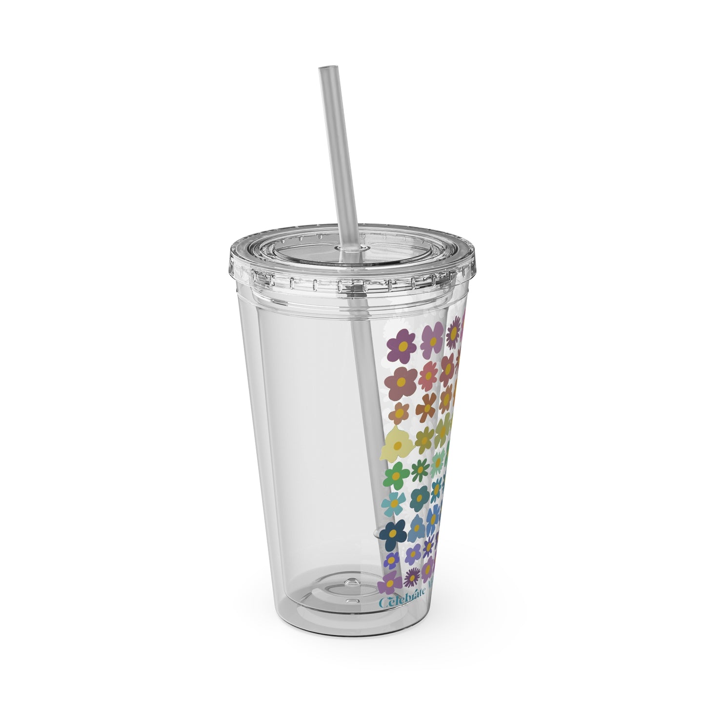 Celebrate Minds of All Kinds -Sunsplash Tumbler with Straw, 16oz